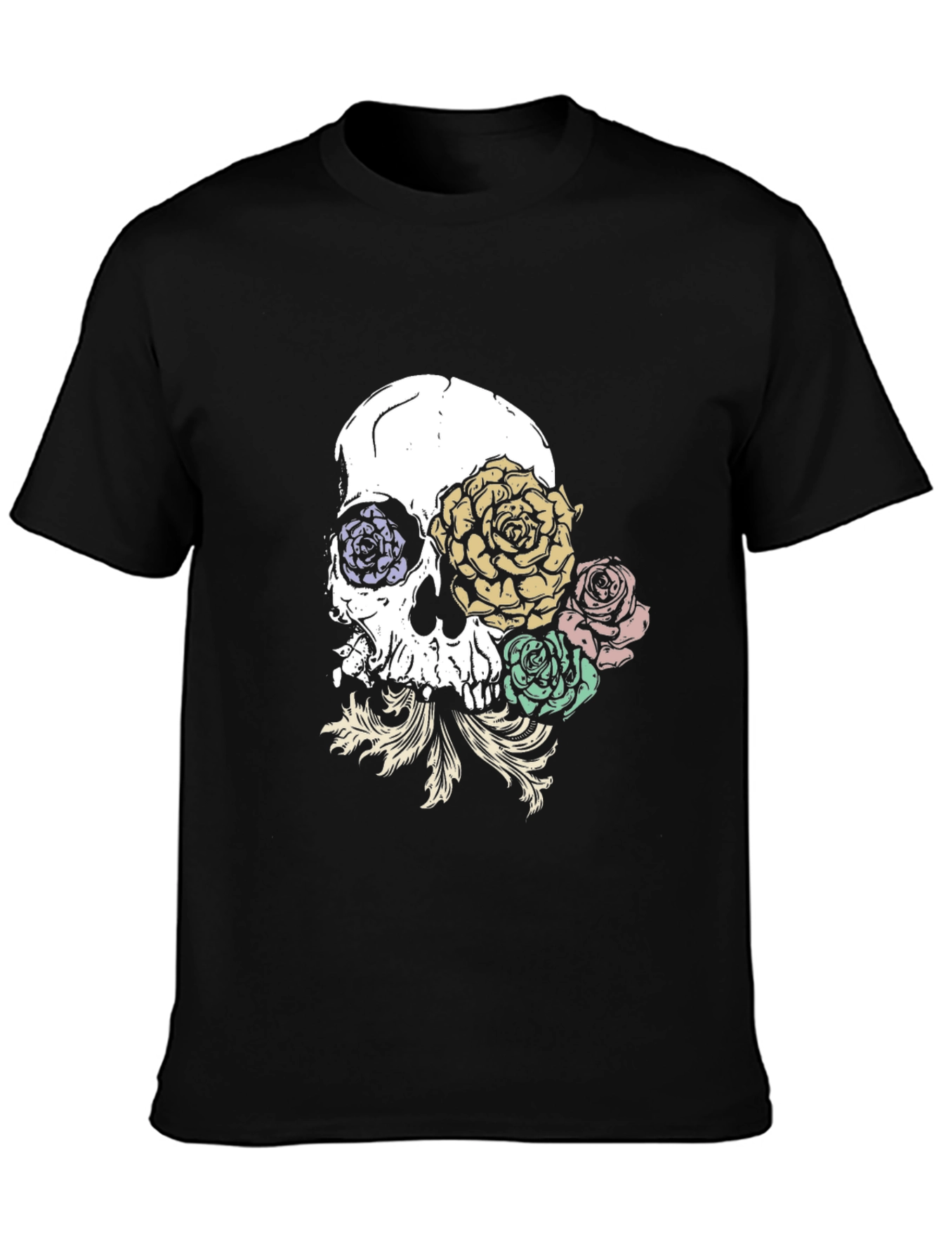Skull & Roses Graphic T-Shirt - Trendy Streetwear