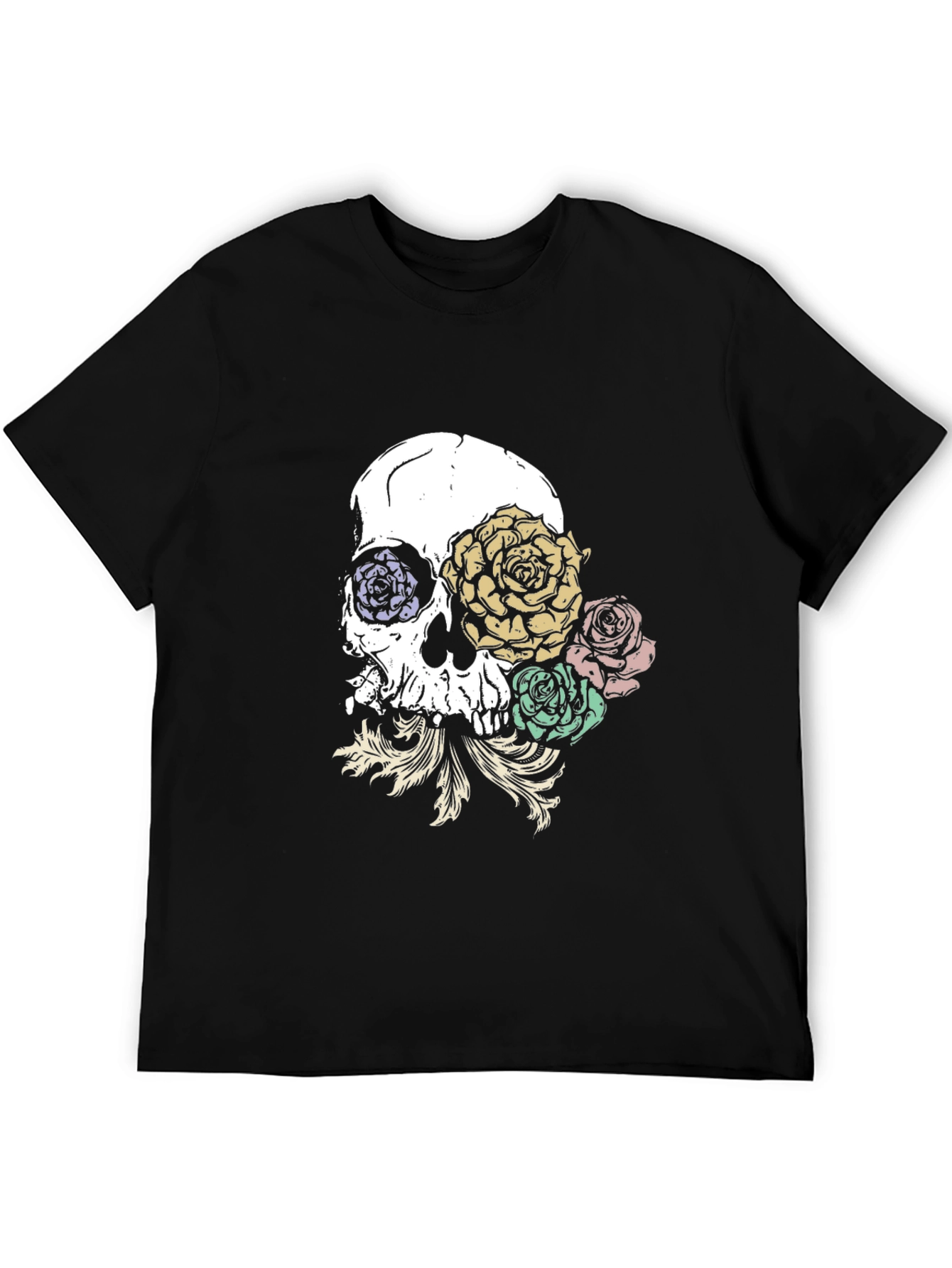 Skull & Roses Graphic T-Shirt - Trendy Streetwear