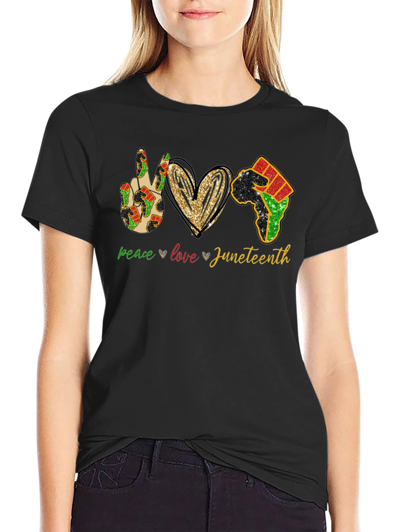 Juneteenth Peace Love Equality T-Shirt