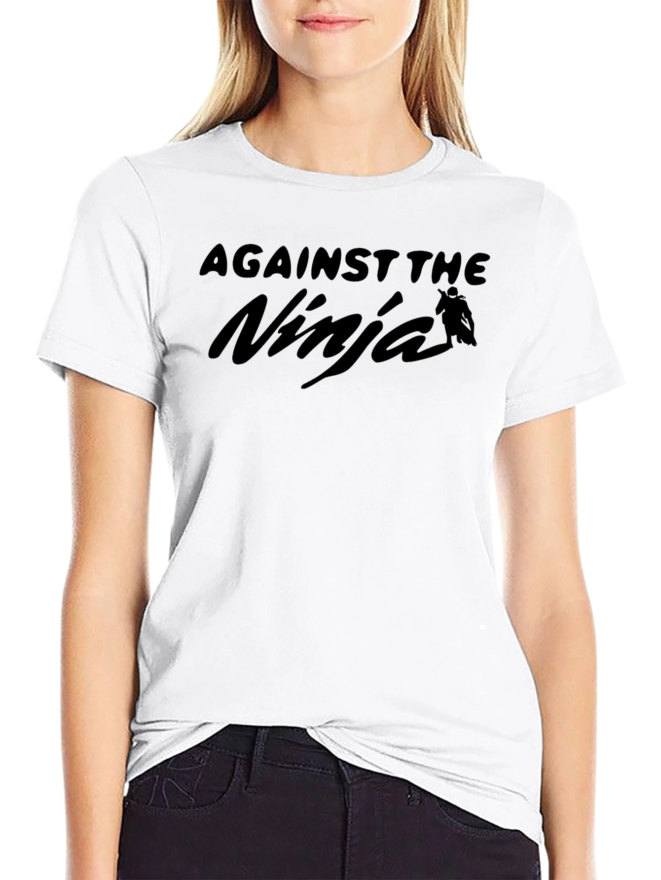 Against The Ninja Black Graphic T-Shirt