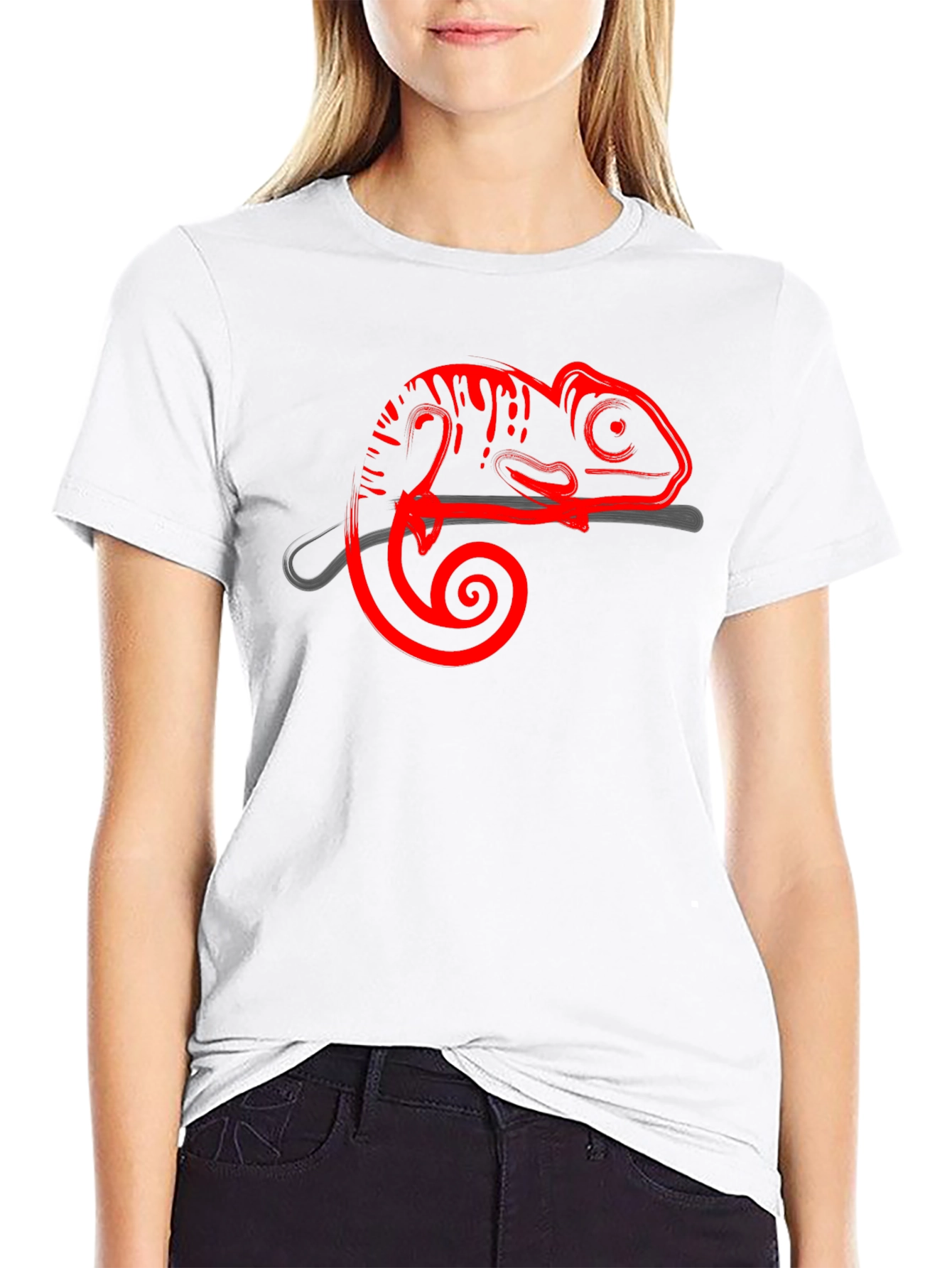 Cool Chameleon Graphic Tee - Stylish Animal Print Shirt