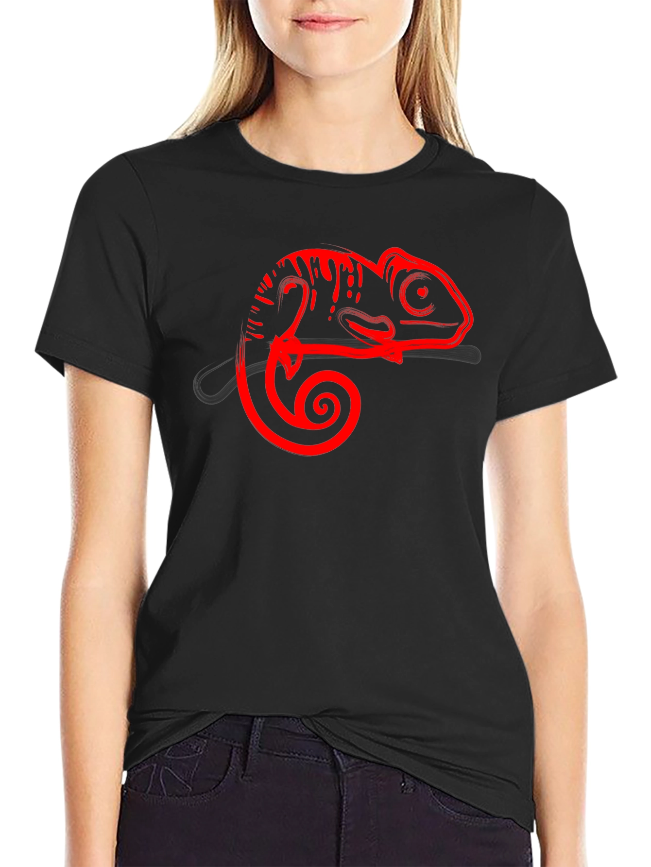 Cool Chameleon Graphic Tee - Stylish Animal Print Shirt