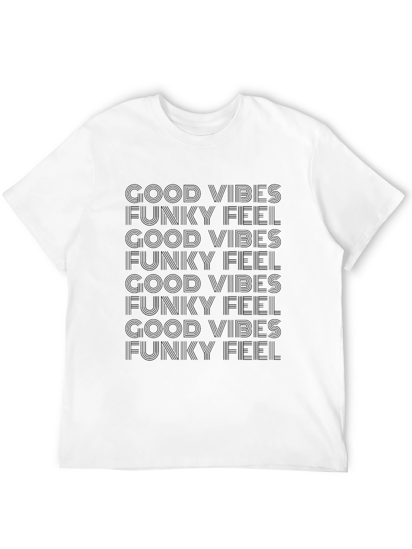 Good Vibes Funky Feel Black Graphic Tee