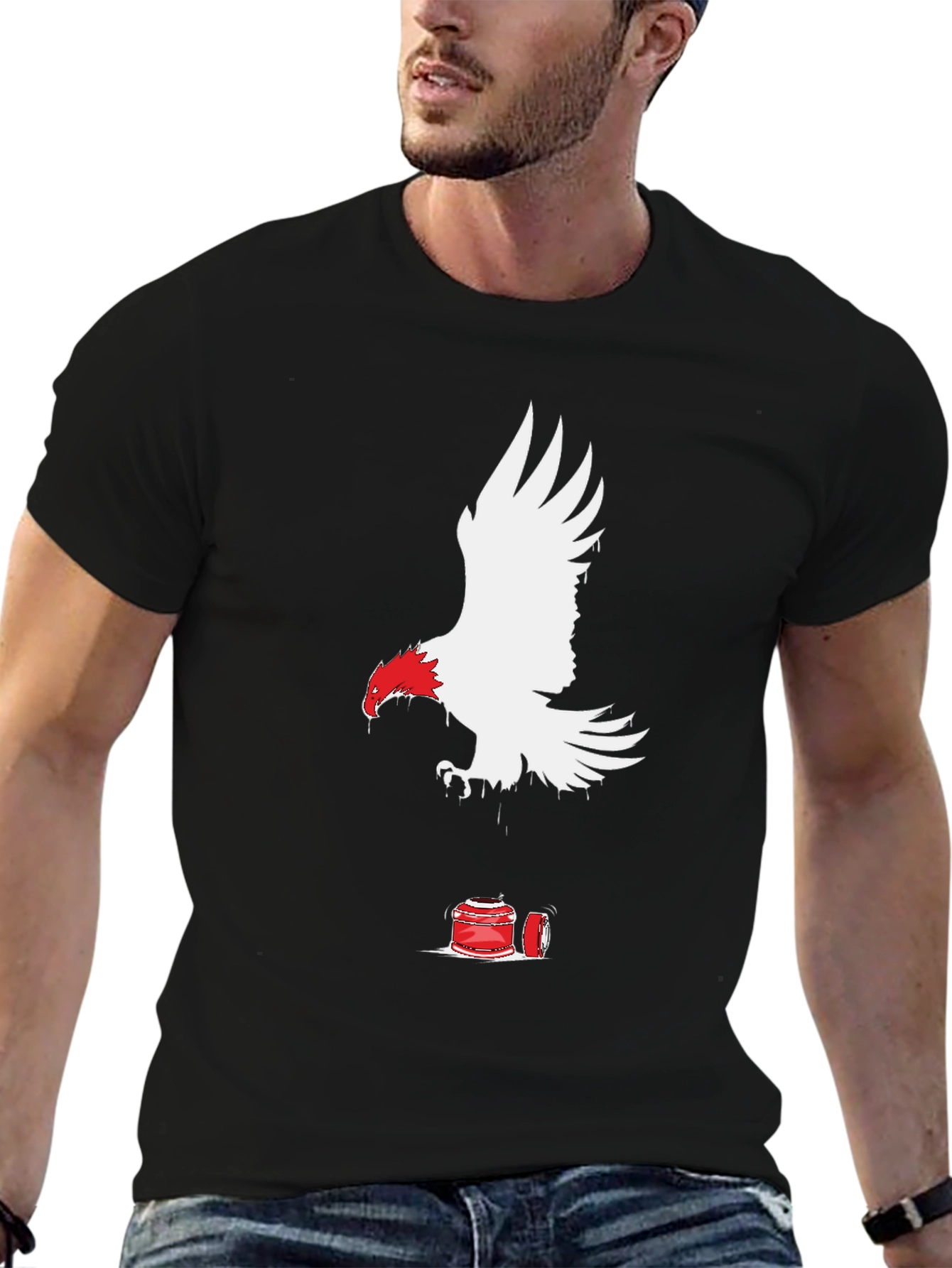 Eagle & Paint Splatter Graphic T-Shirt