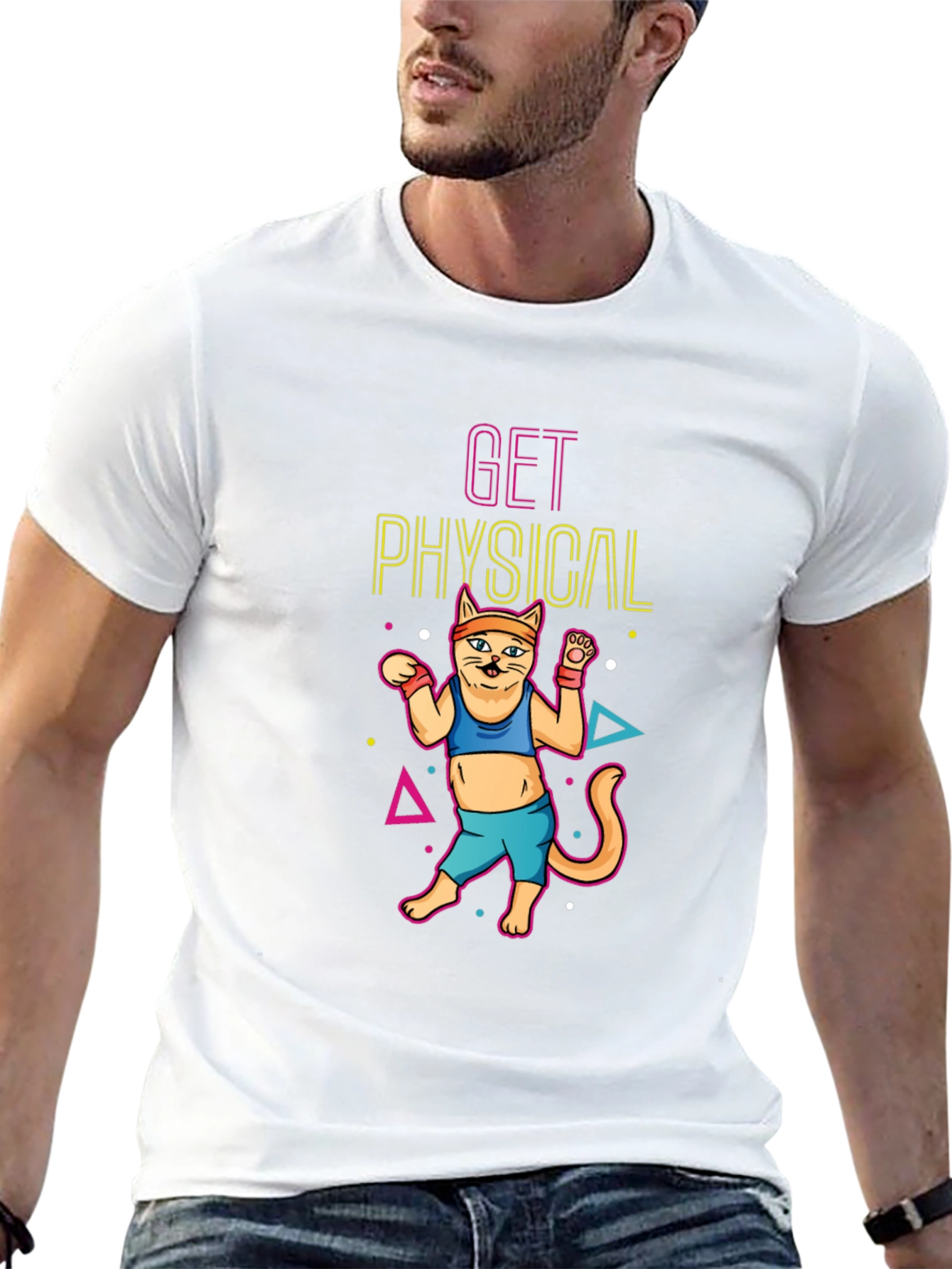 Get Physical Cat Black T-Shirt