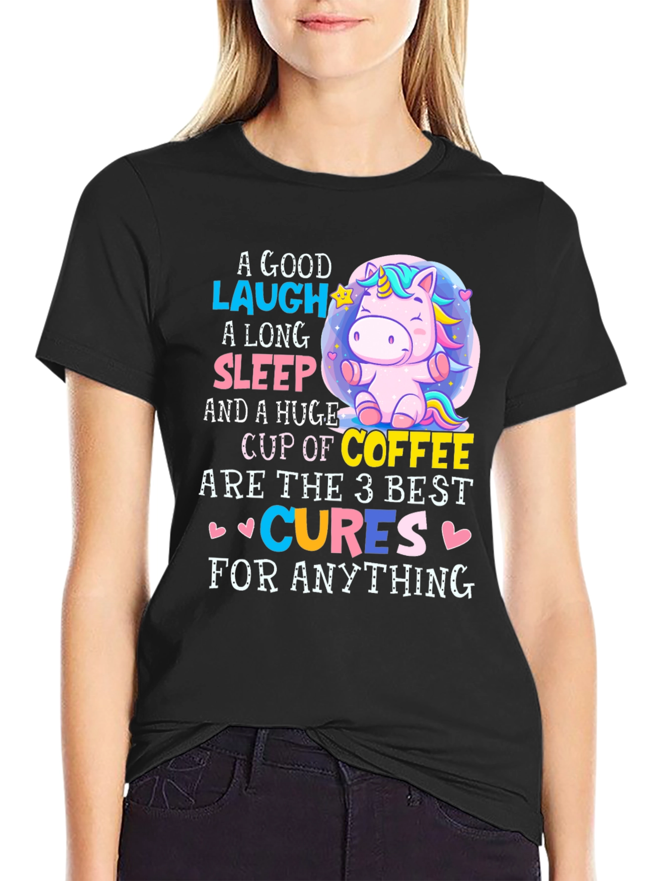 Funny Unicorn Coffee Cures T-Shirt
