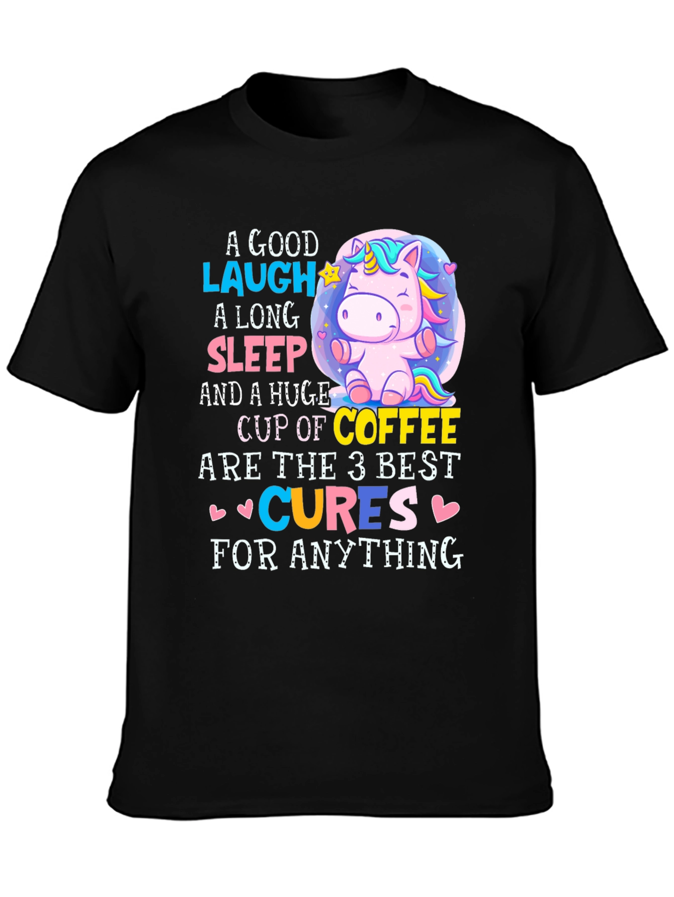 Funny Unicorn Coffee Cures T-Shirt