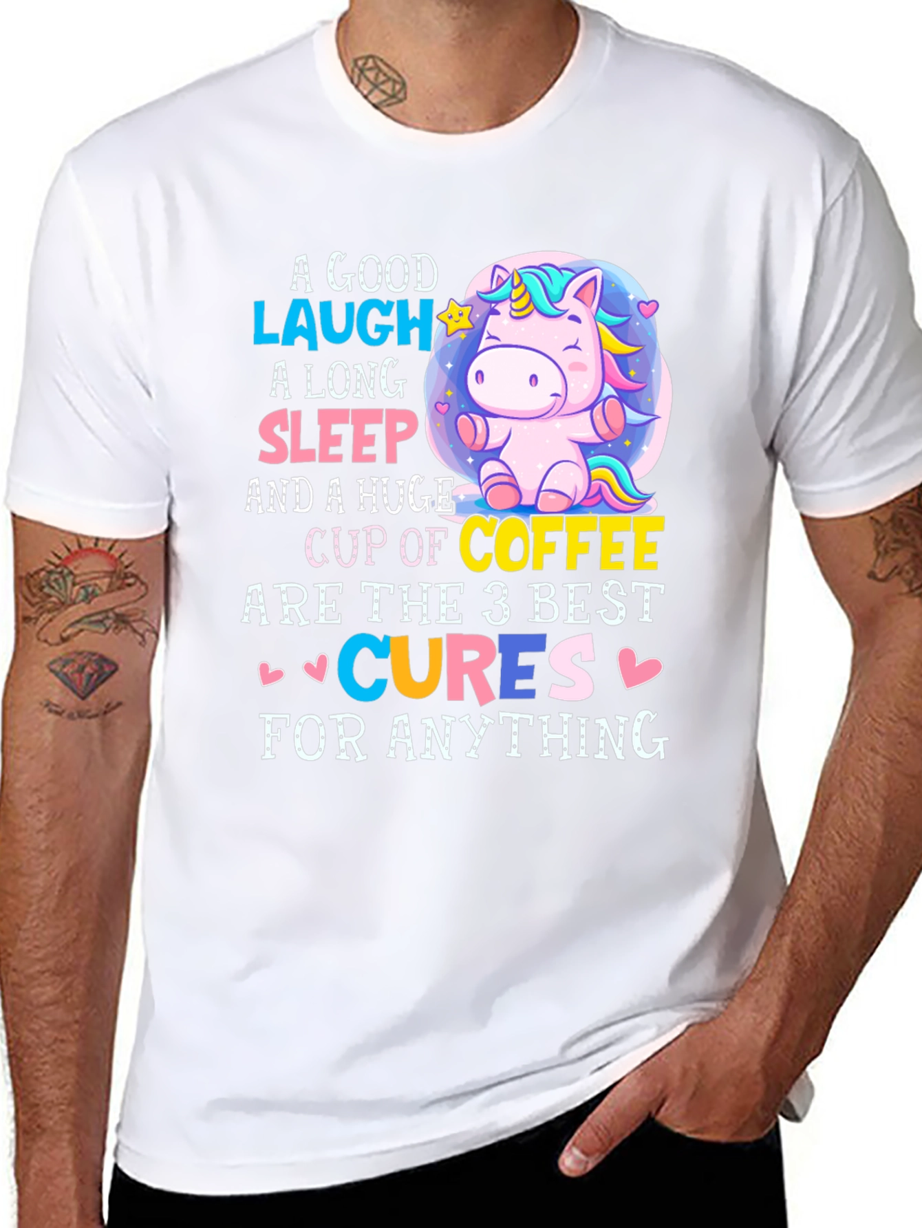 Funny Unicorn Coffee Cures T-Shirt