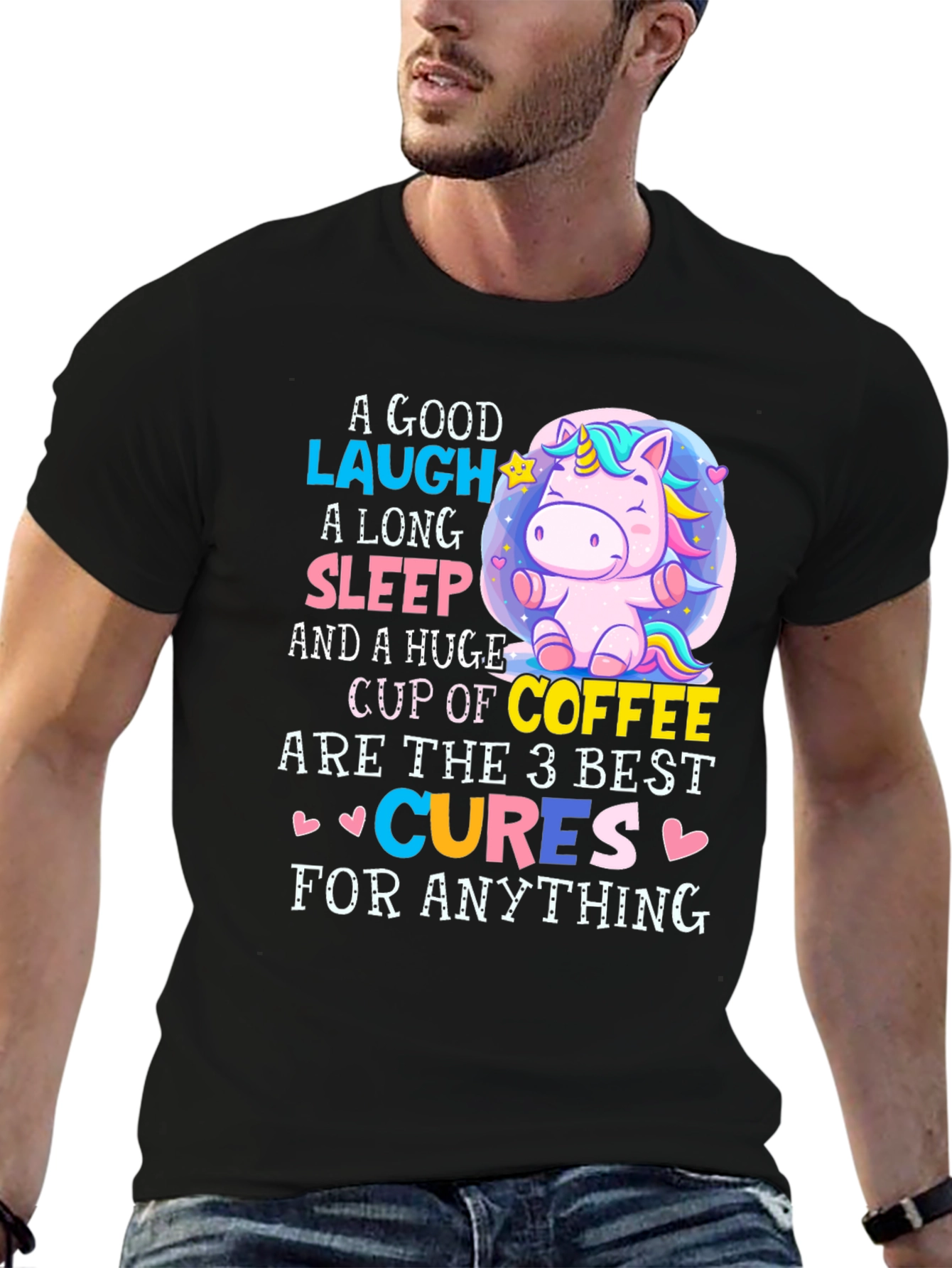 Funny Unicorn Coffee Cures T-Shirt