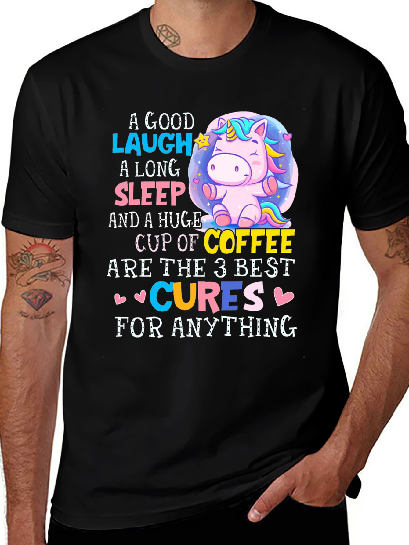 Funny Unicorn Coffee Cures T-Shirt