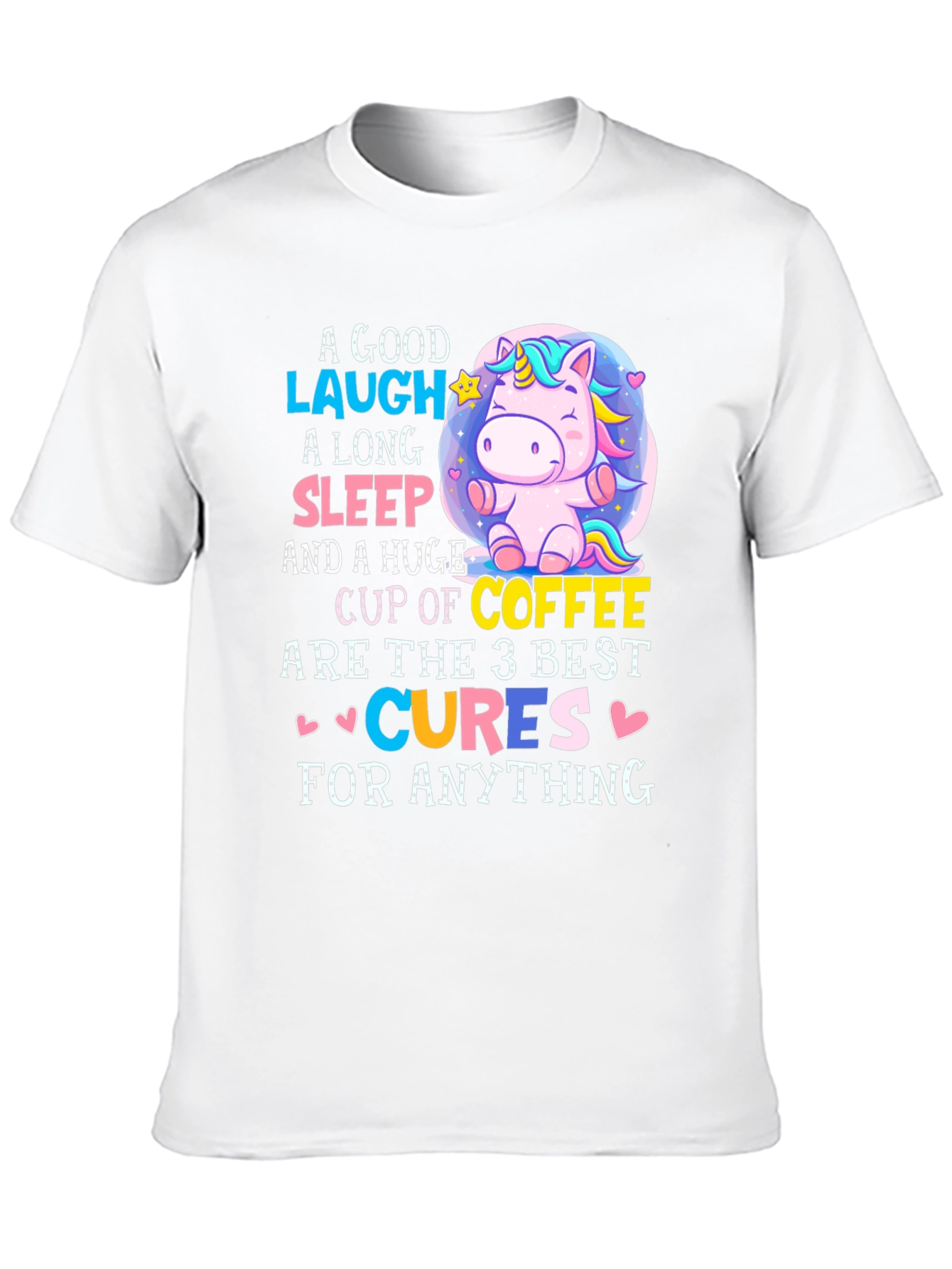 Funny Unicorn Coffee Cures T-Shirt