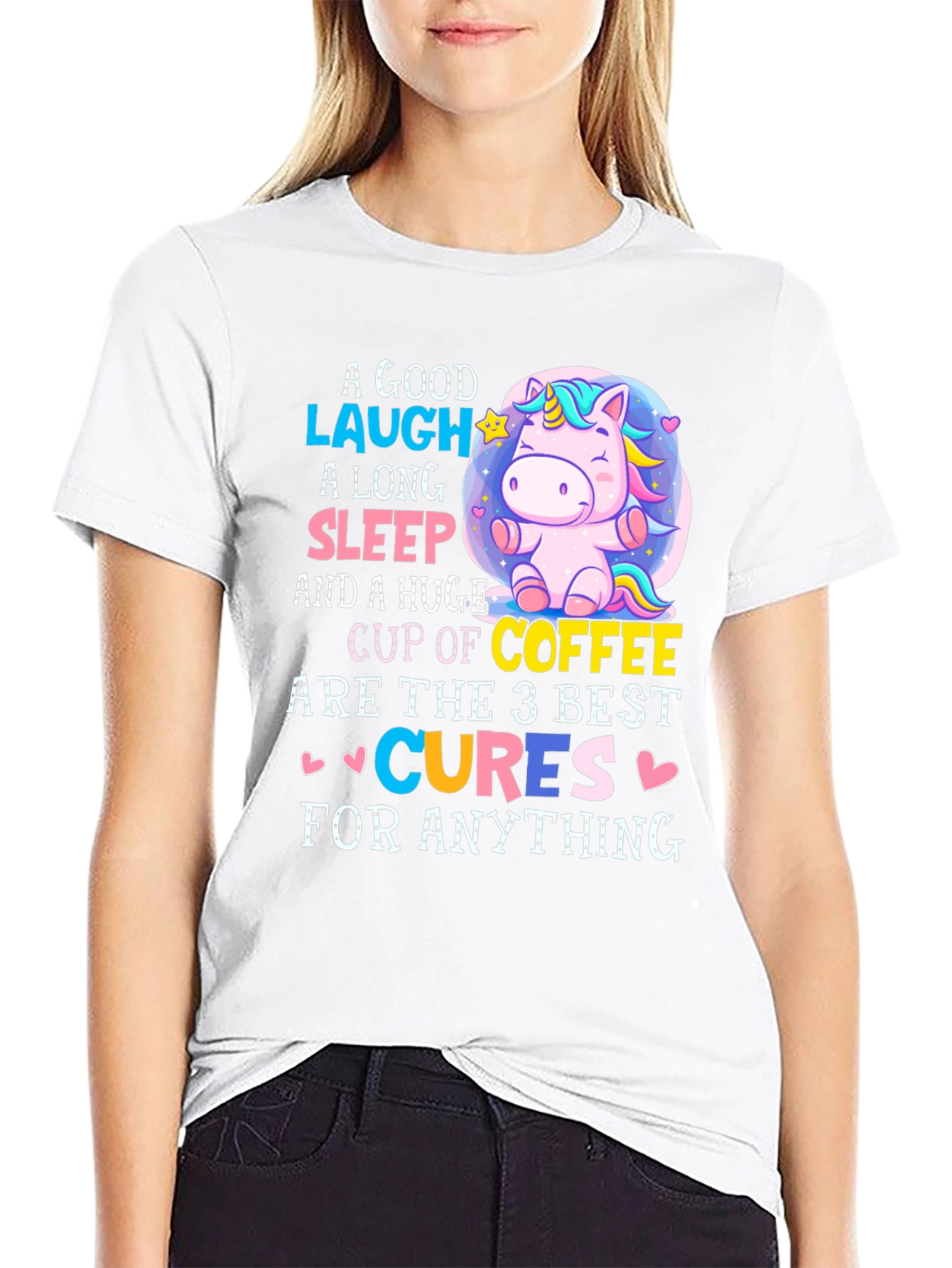 Funny Unicorn Coffee Cures T-Shirt
