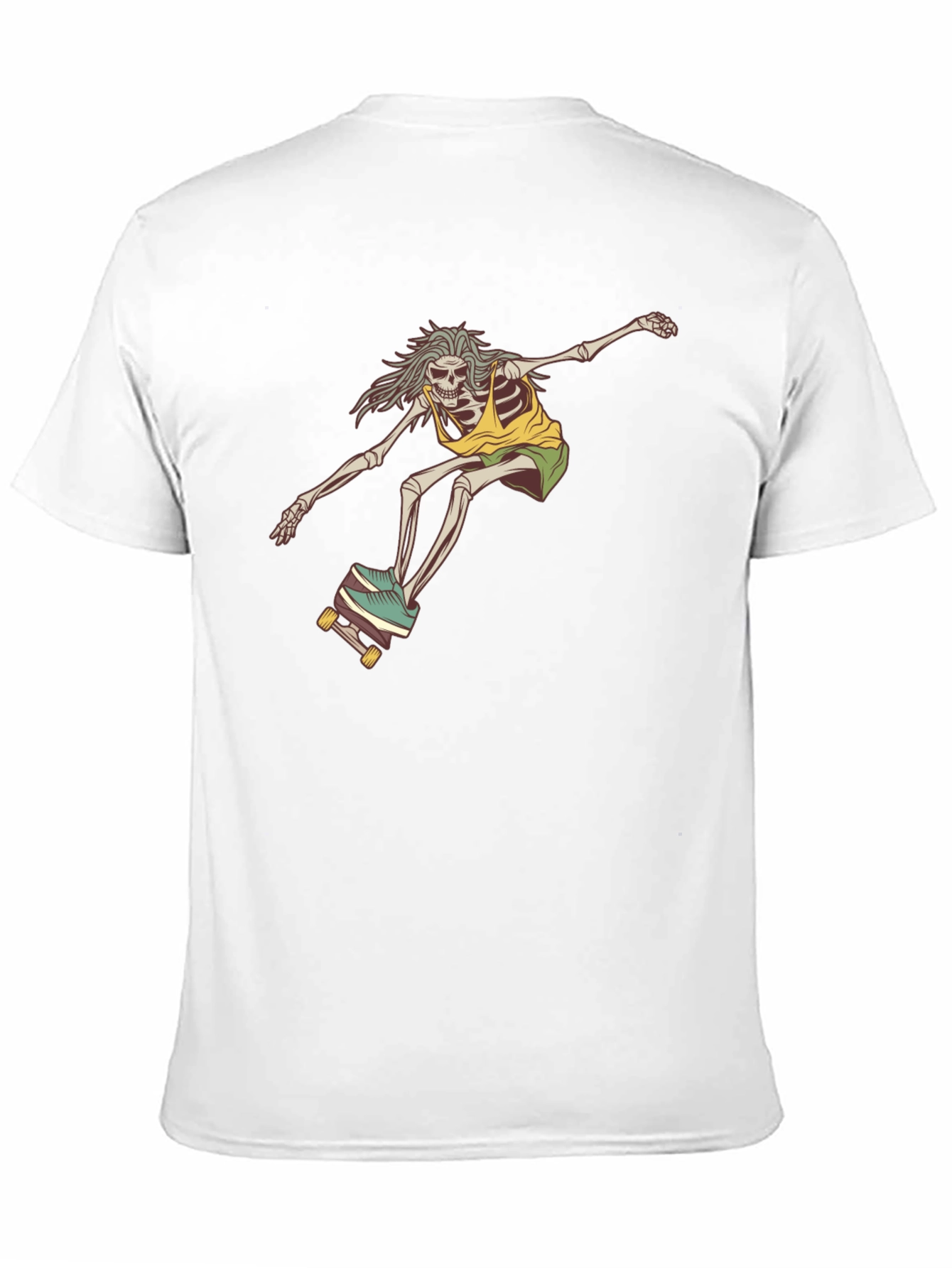 Skateboarding Skeleton Graphic Tee - Black