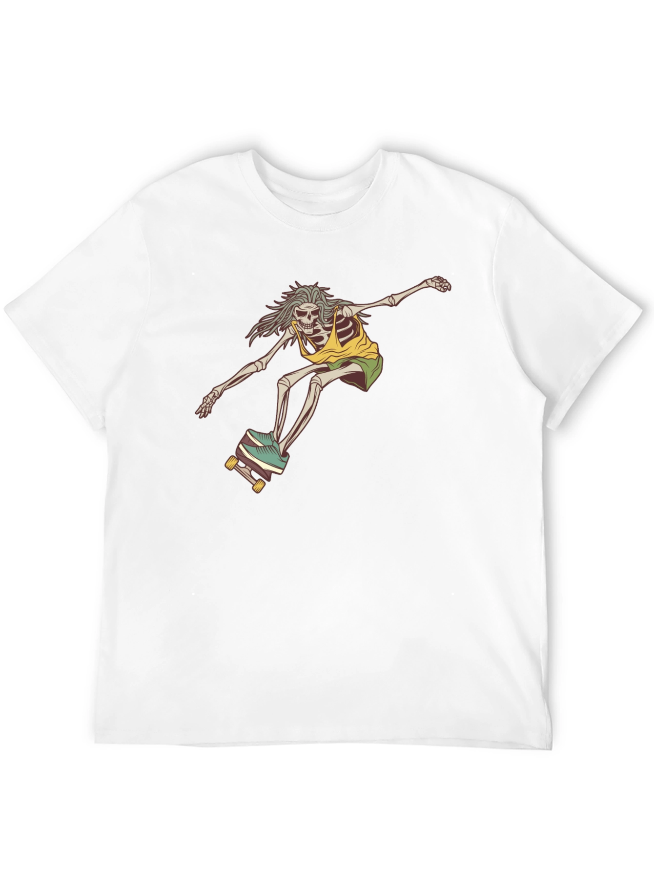 Skateboarding Skeleton Graphic Tee - Black