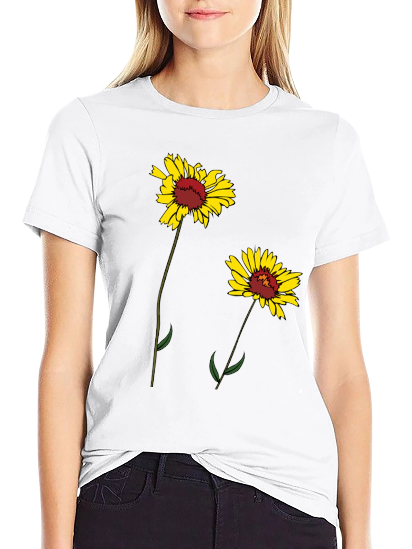 Sunflower Graphic Black Tee