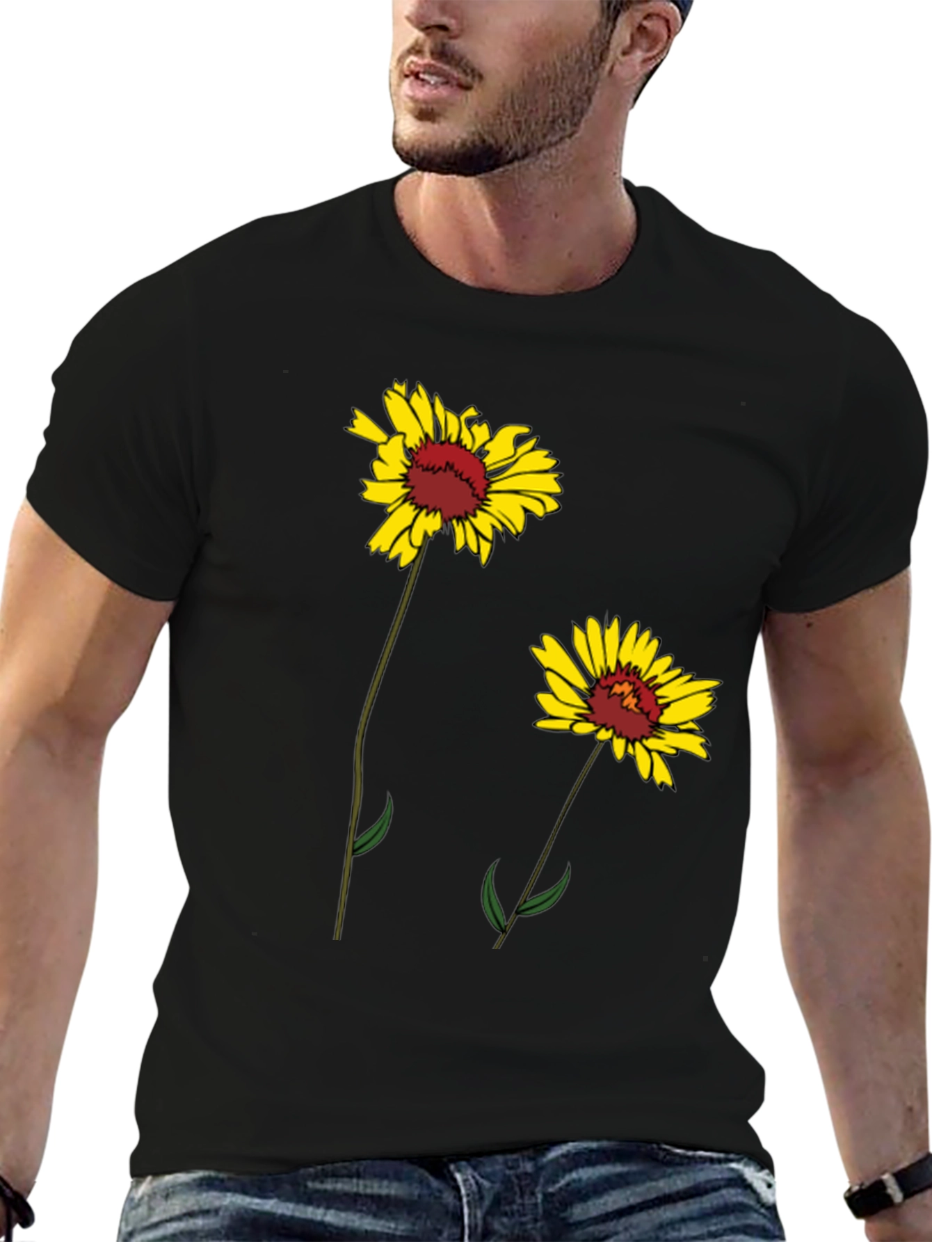 Sunflower Graphic Black Tee