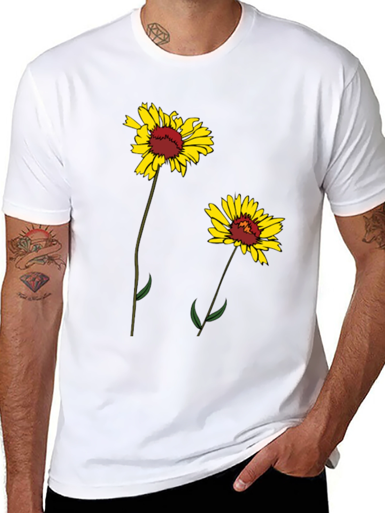 Sunflower Graphic Black Tee