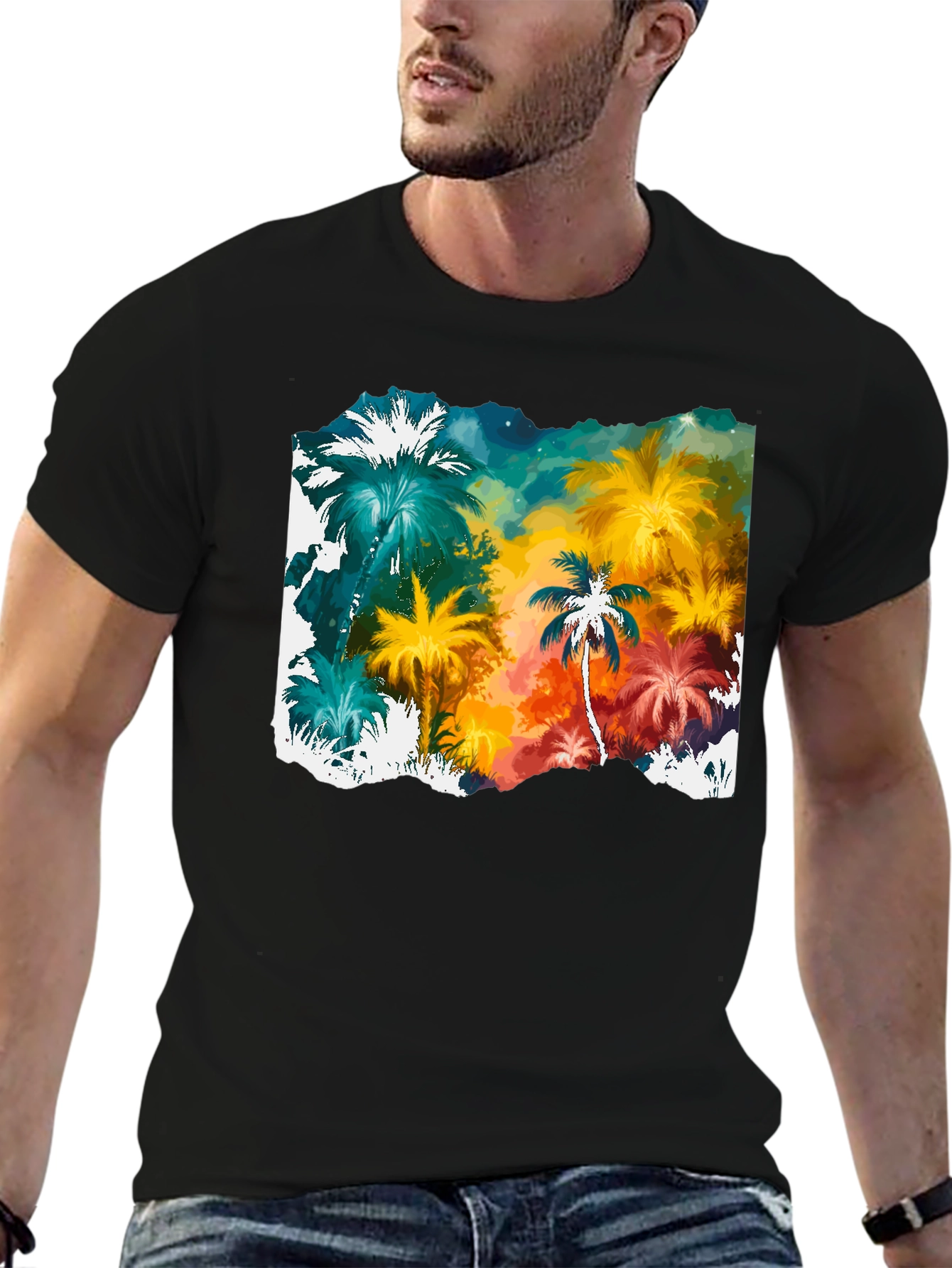 Tropical Palm Tree Graphic T-Shirt