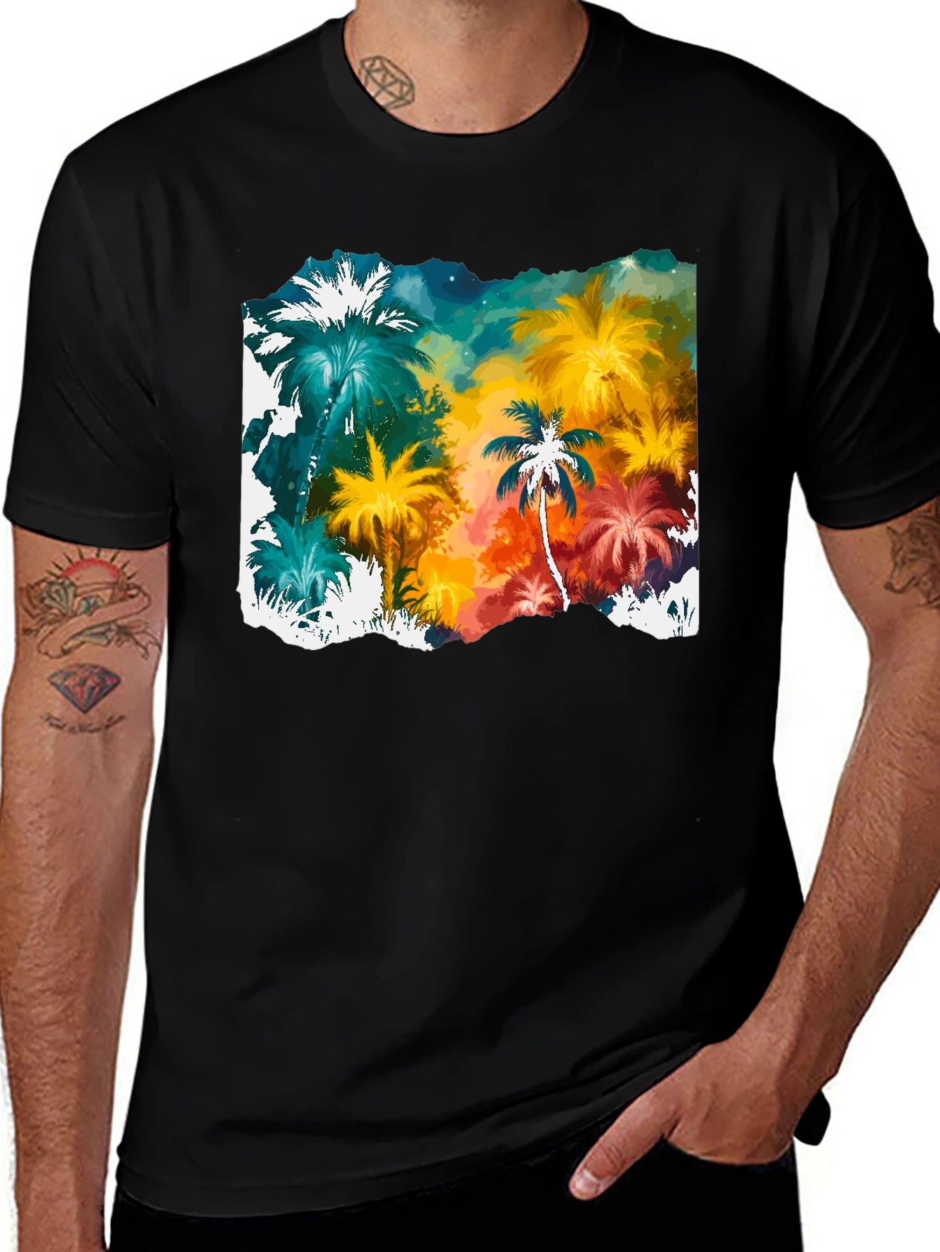 Tropical Palm Tree Graphic T-Shirt