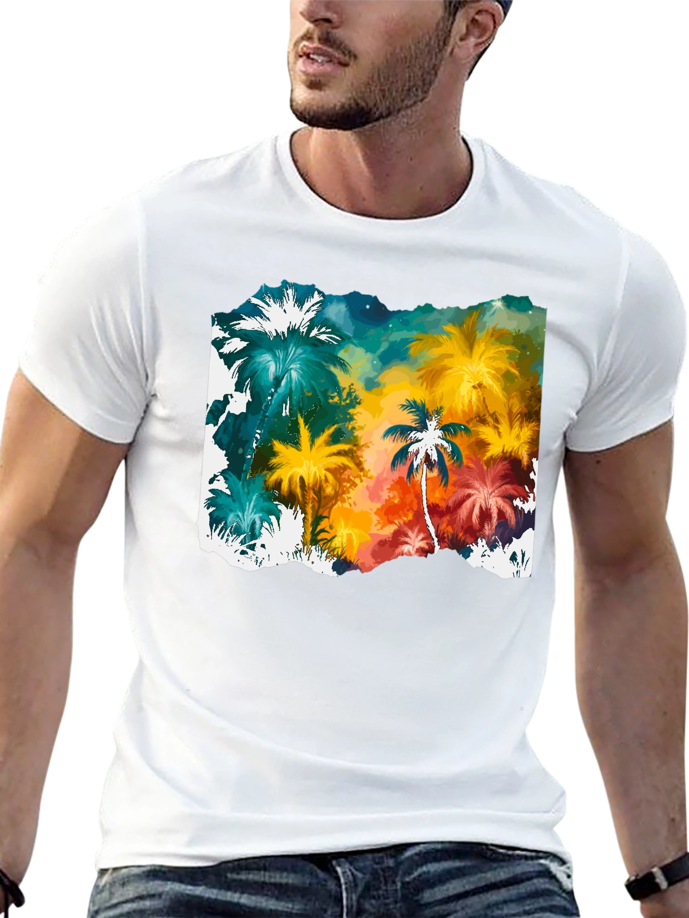 Tropical Palm Tree Graphic T-Shirt