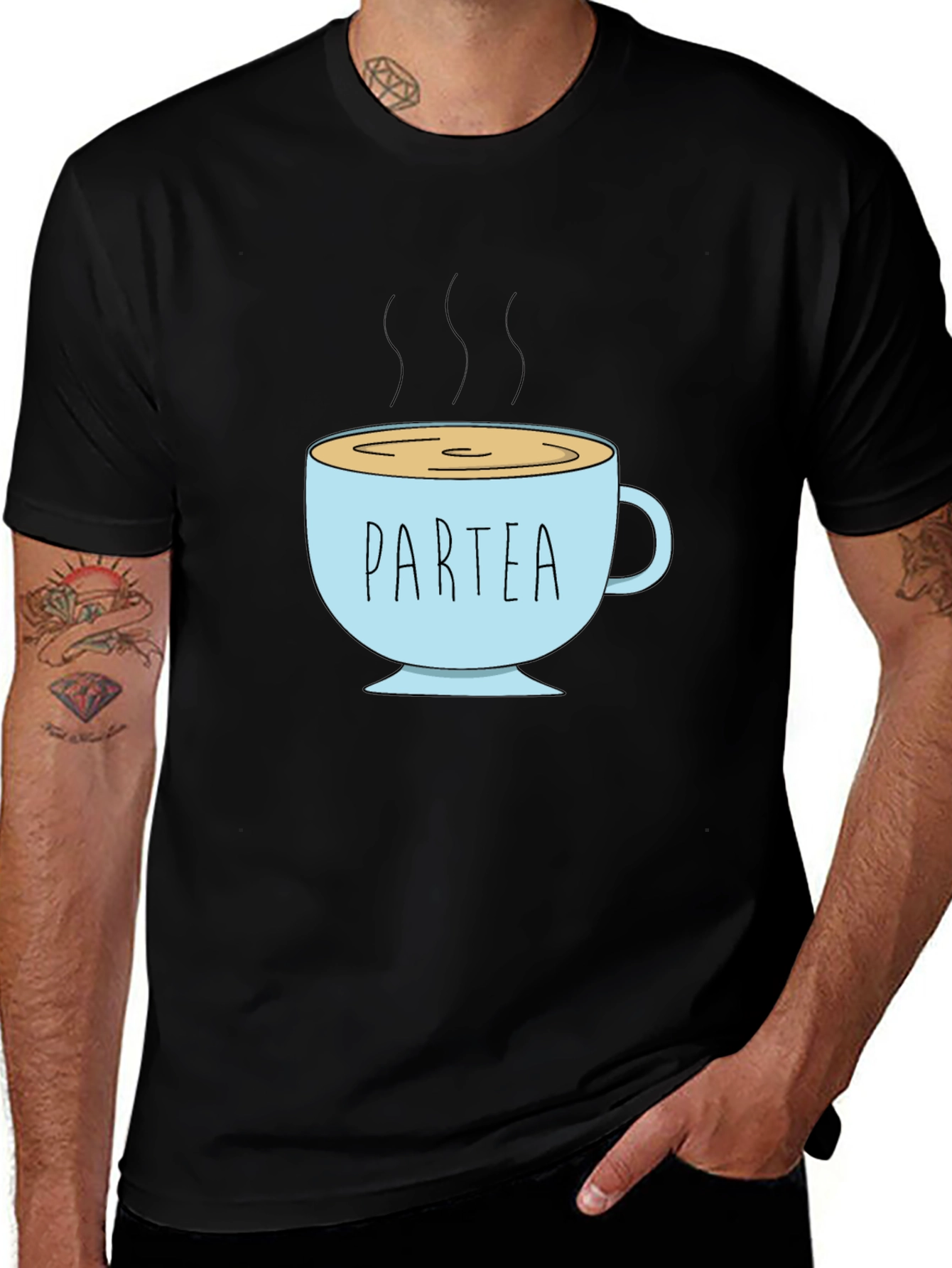 Partea Graphic Tee - Black Cotton Shirt