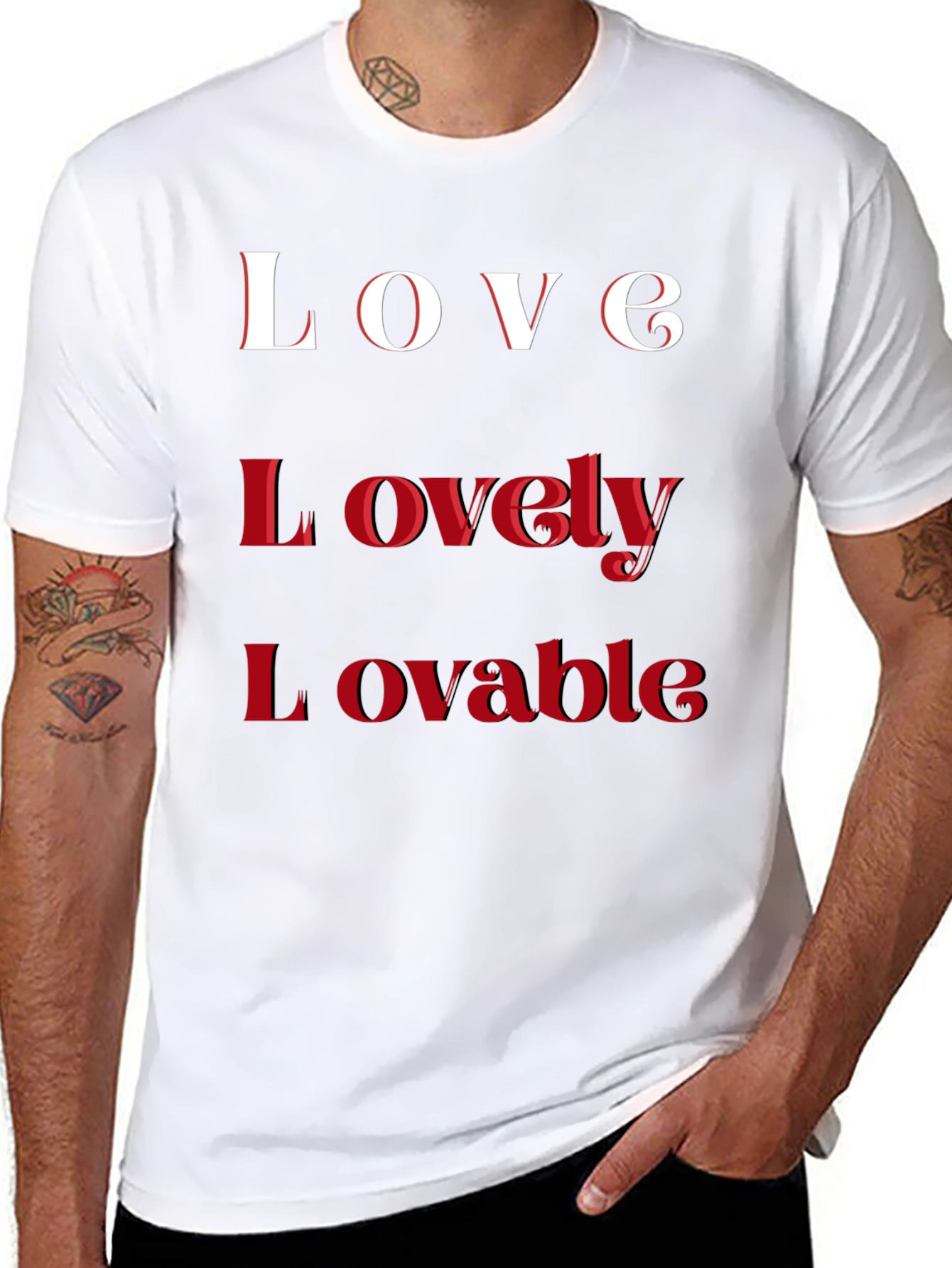 Love Lovely Lovable Black T-Shirt