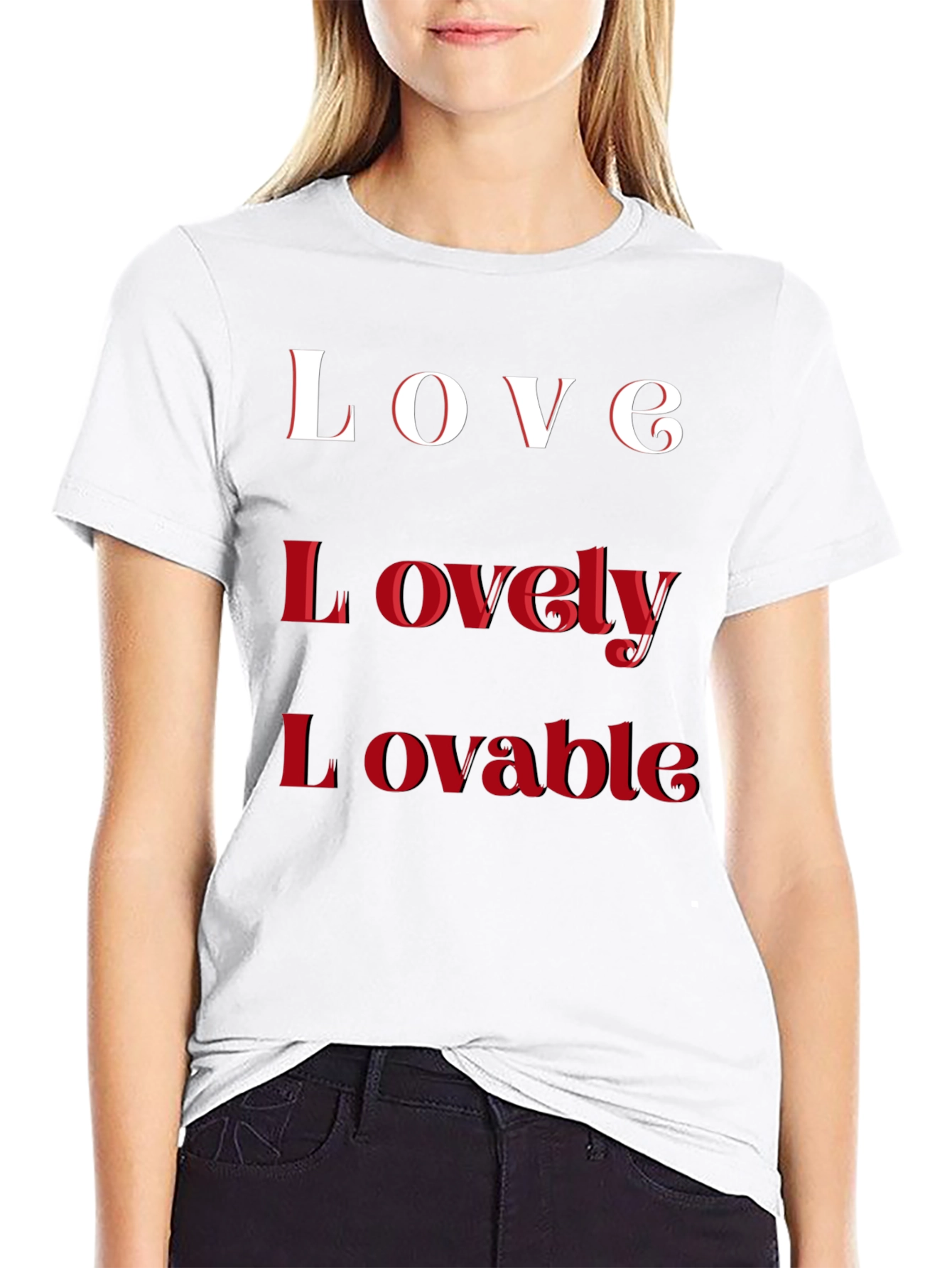 Love Lovely Lovable Black T-Shirt