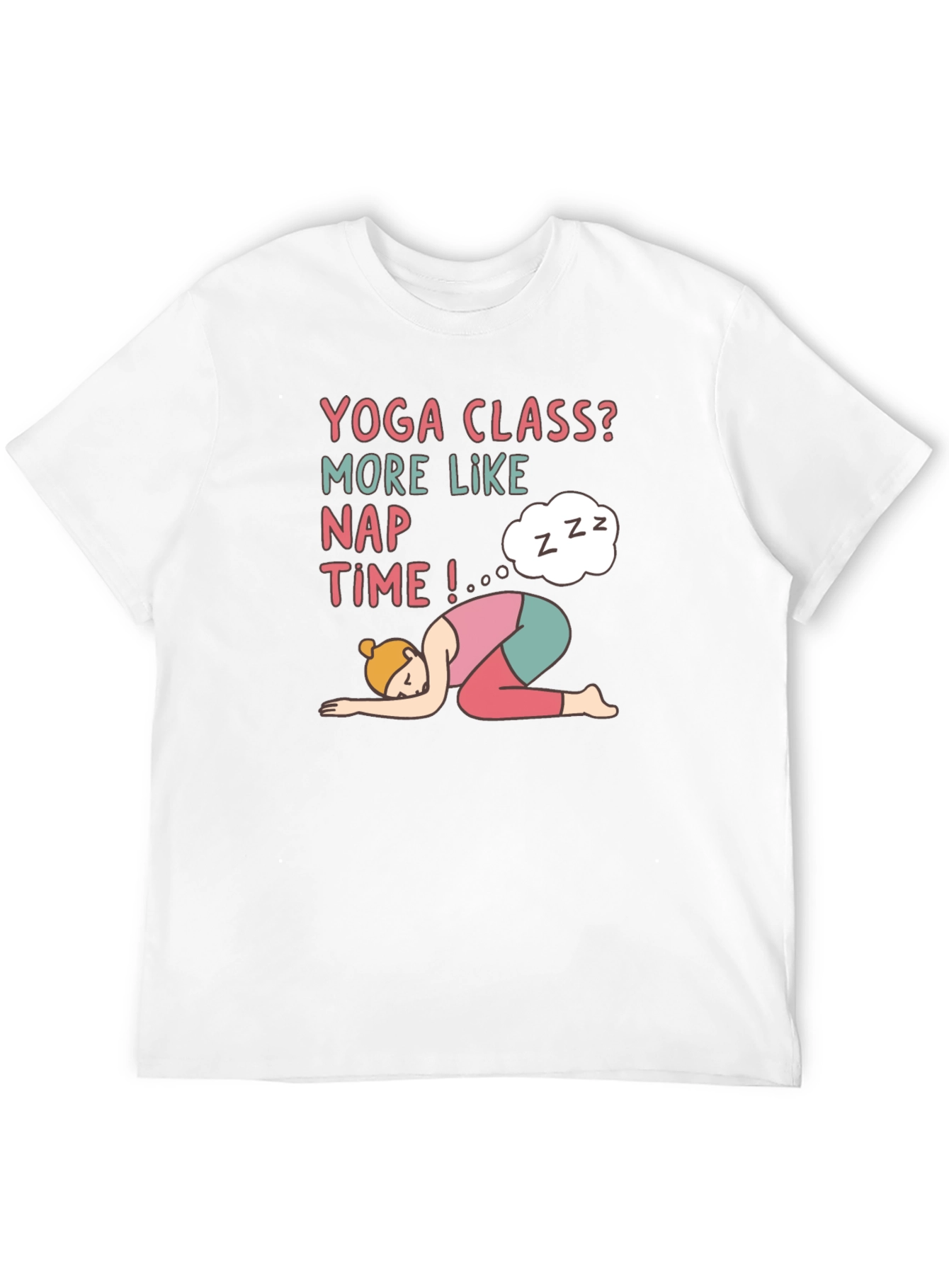 Yoga Class Nap Time Black T-Shirt