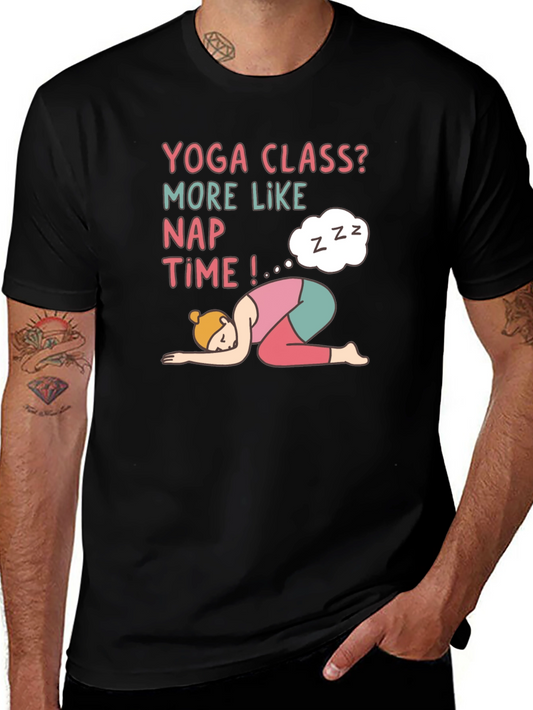 Yoga Class Nap Time Black T-Shirt