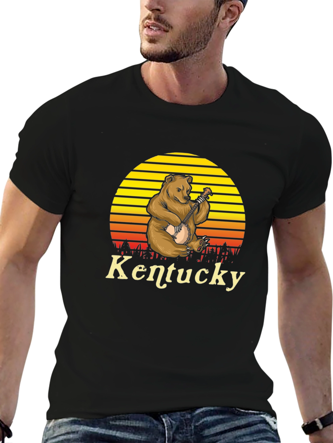 Kentucky Bear Banjo Graphic T-Shirt