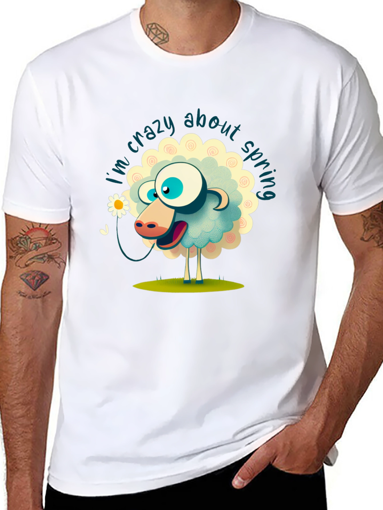 Crazy About Spring Sheep Graphic Tee