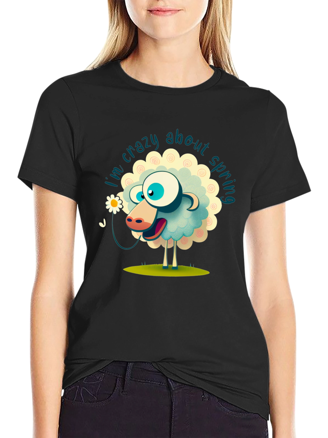 Crazy About Spring Sheep Graphic Tee