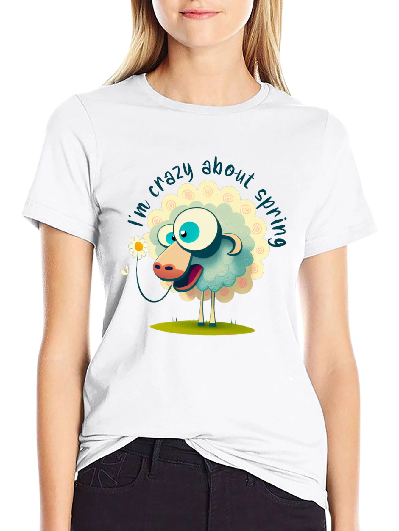 Crazy About Spring Sheep Graphic Tee