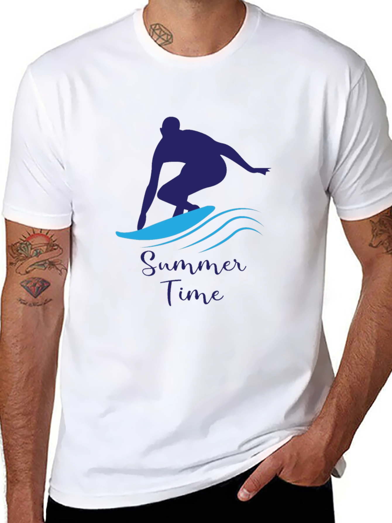 Summer Time Surfer Graphic T-Shirt