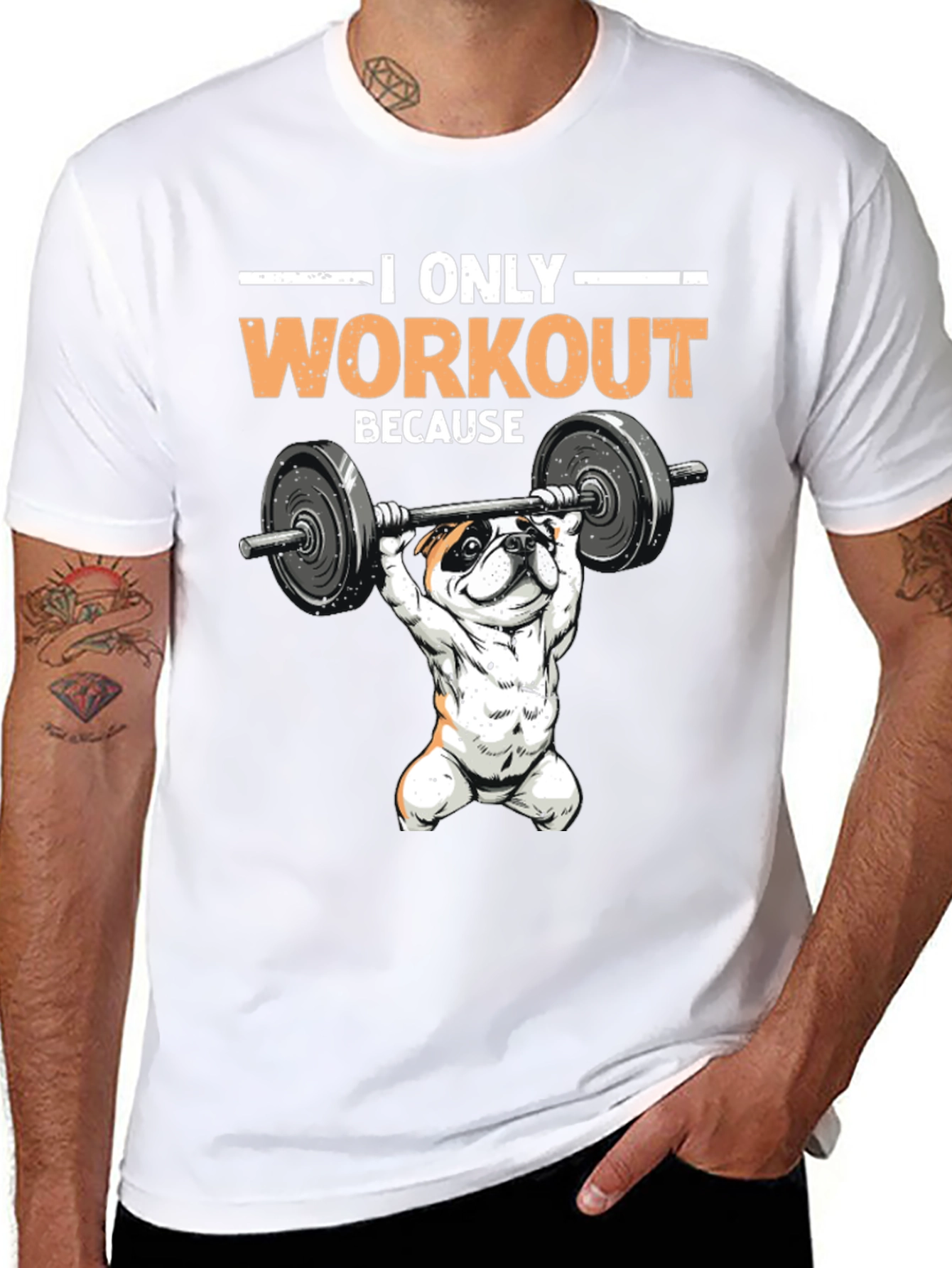 Workout Bulldog Graphic T-Shirt