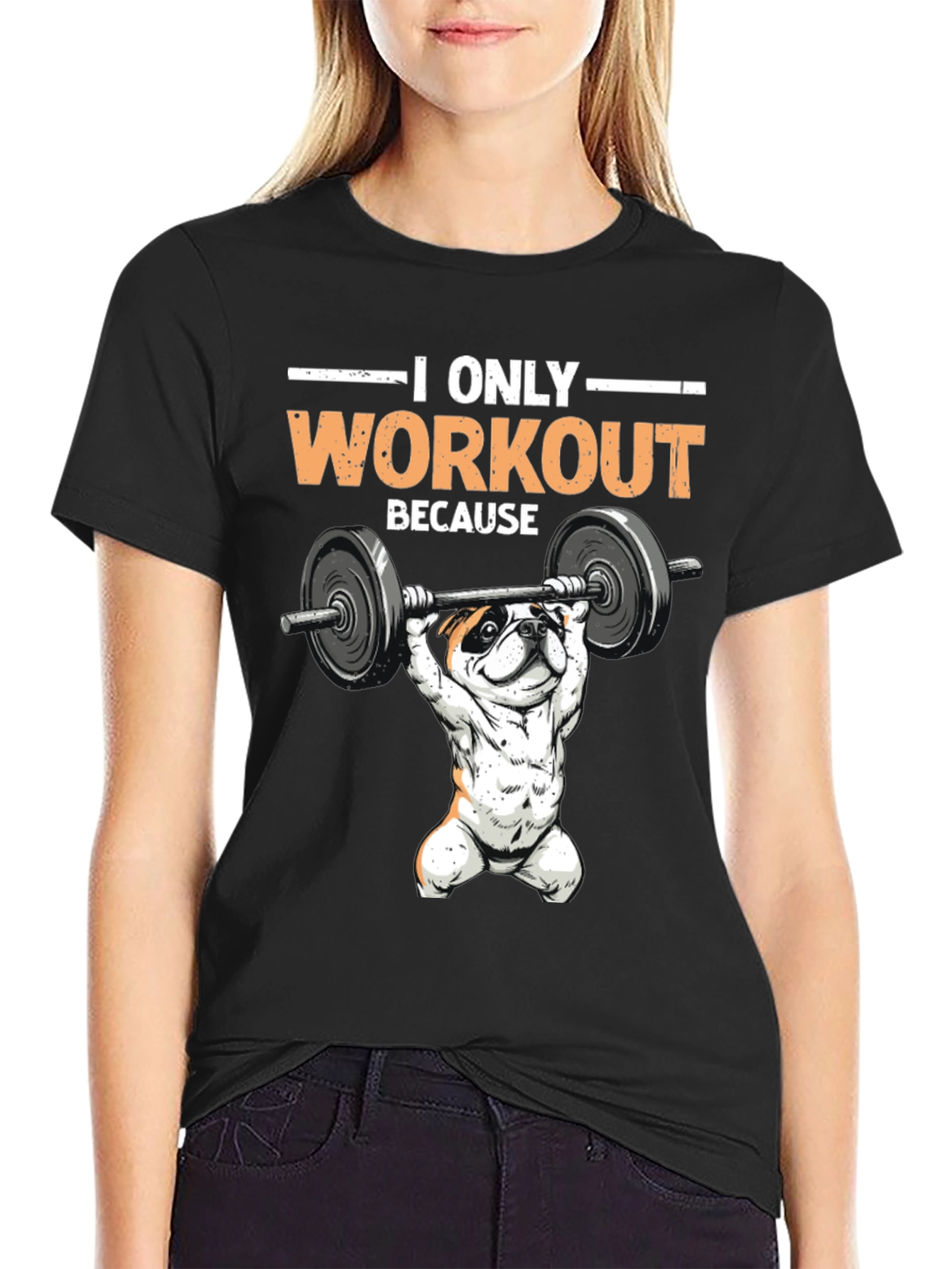 Workout Bulldog Graphic T-Shirt