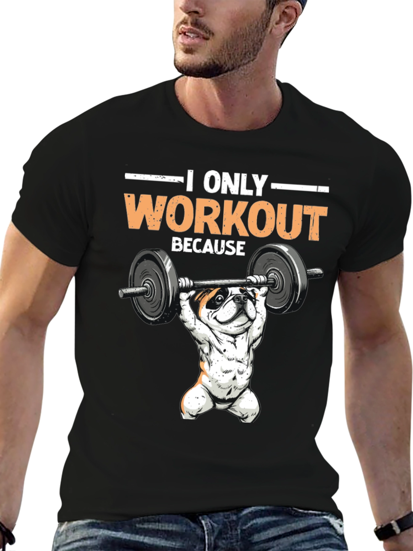 Workout Bulldog Graphic T-Shirt