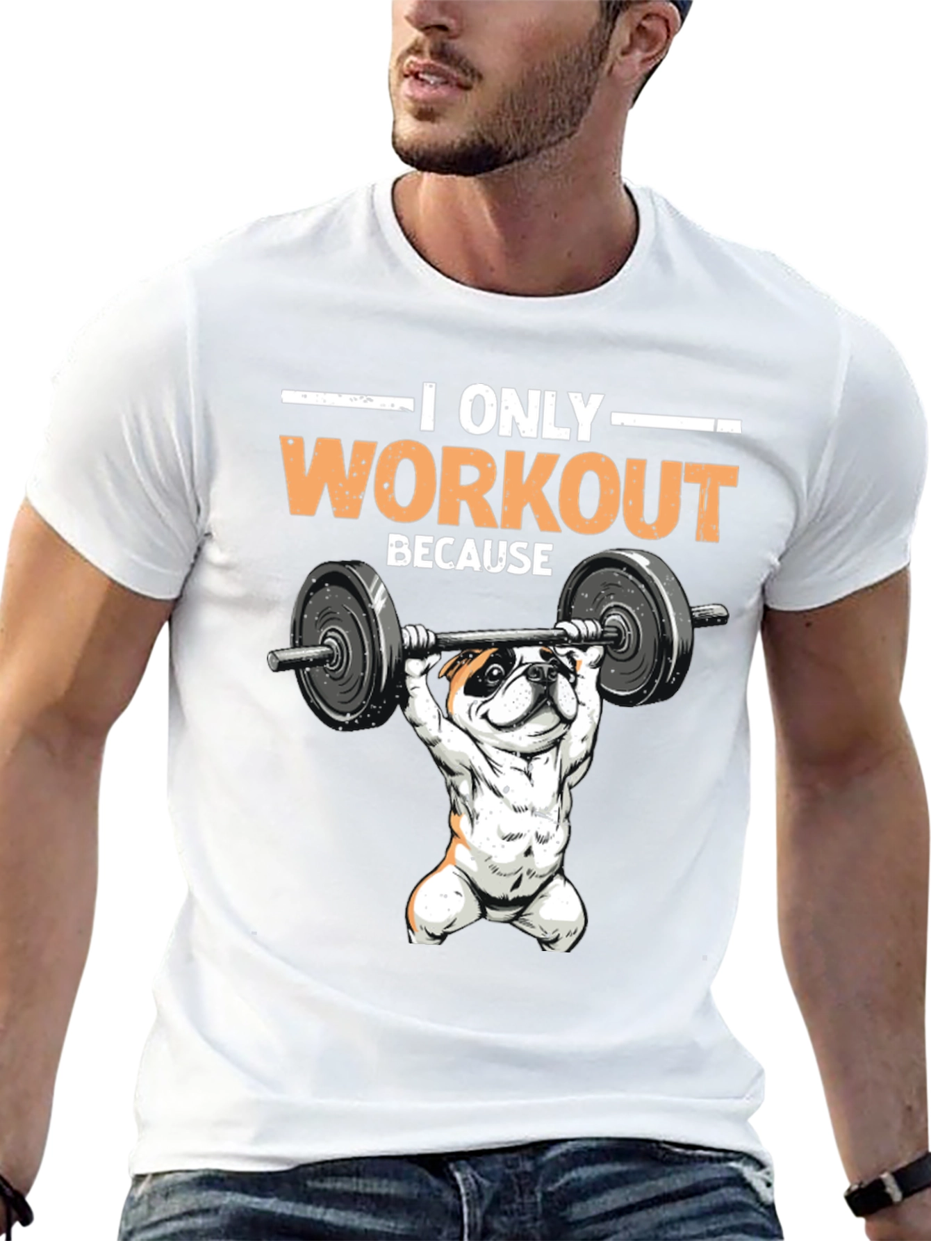 Workout Bulldog Graphic T-Shirt