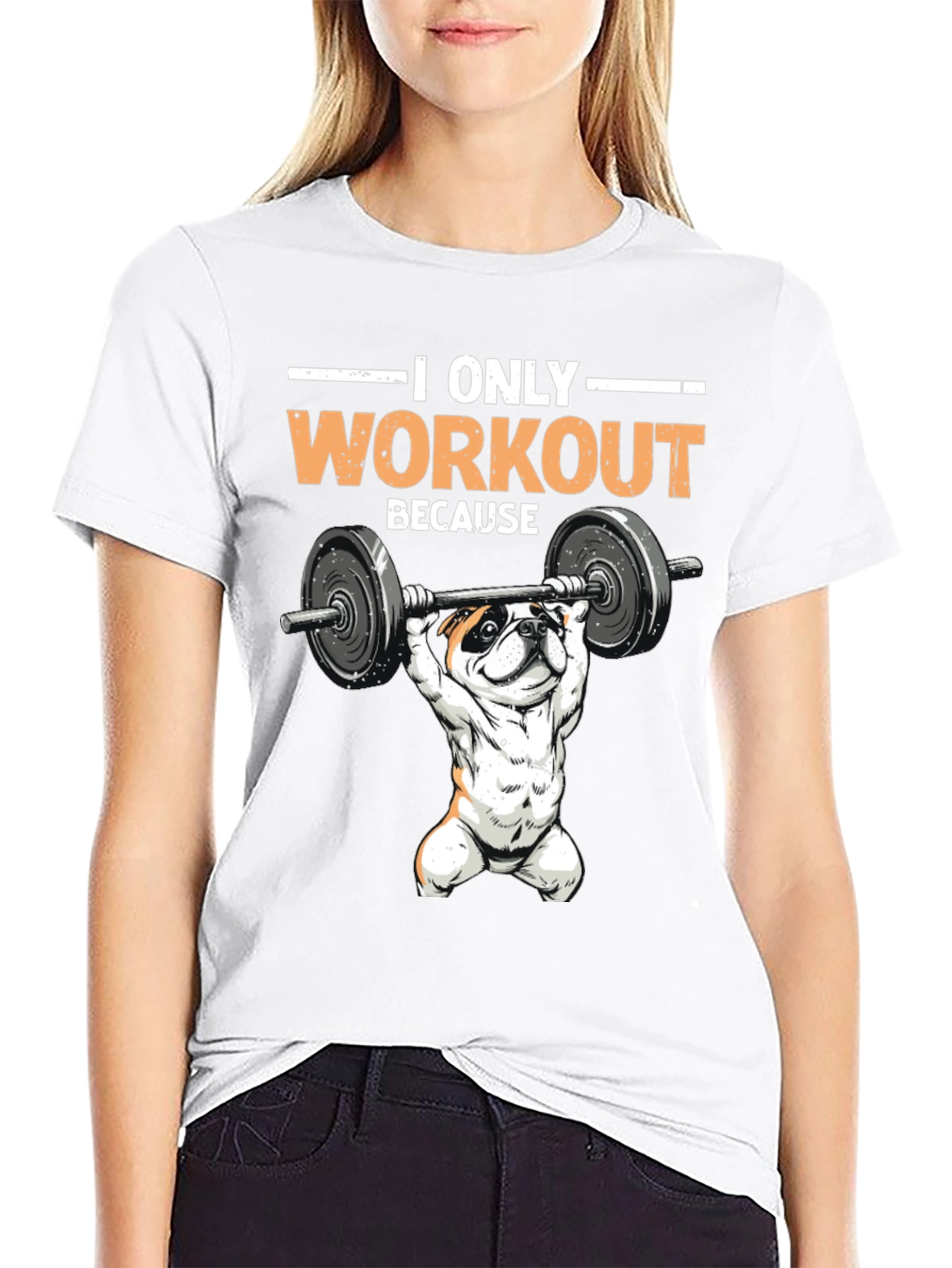 Workout Bulldog Graphic T-Shirt