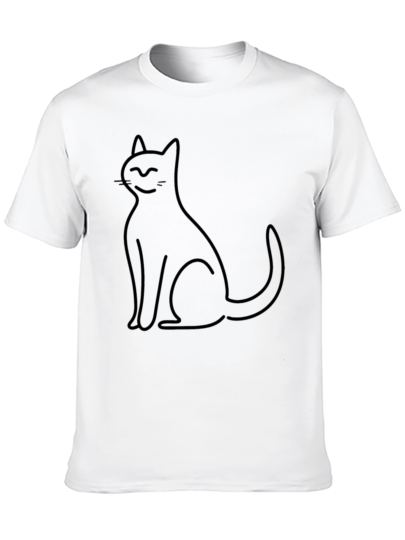 Minimalist Cat T-Shirt - Black
