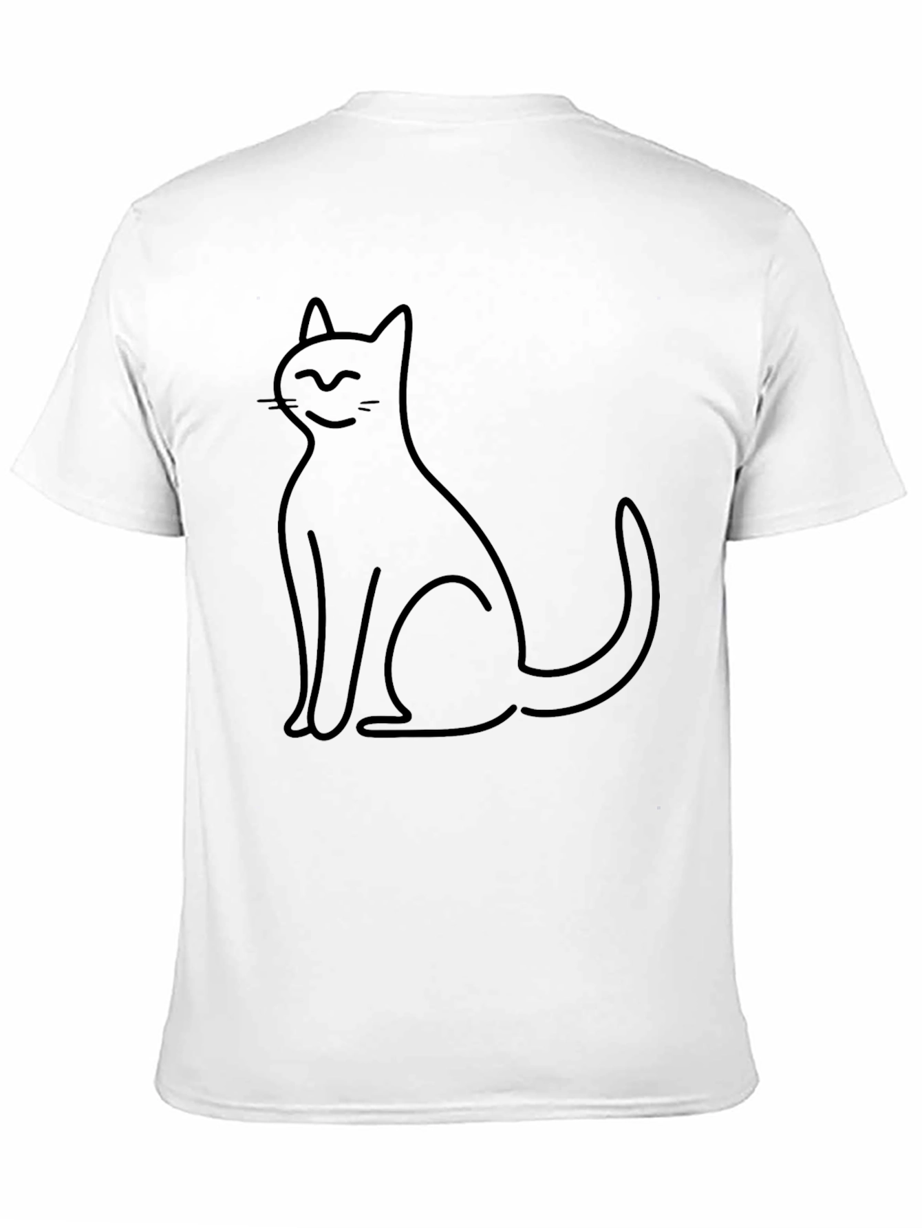 Minimalist Cat T-Shirt - Black