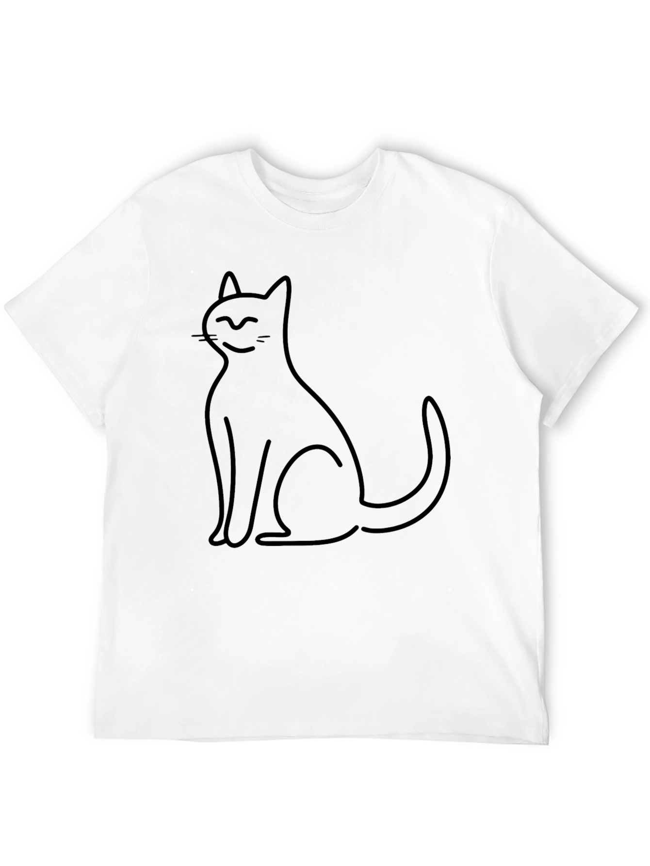 Minimalist Cat T-Shirt - Black