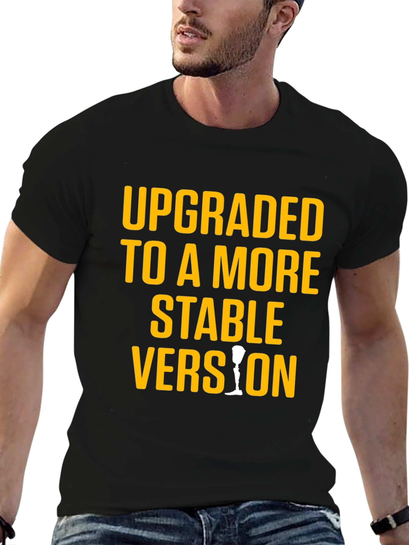 Upgraded Stable Version Graphic Tee - Black