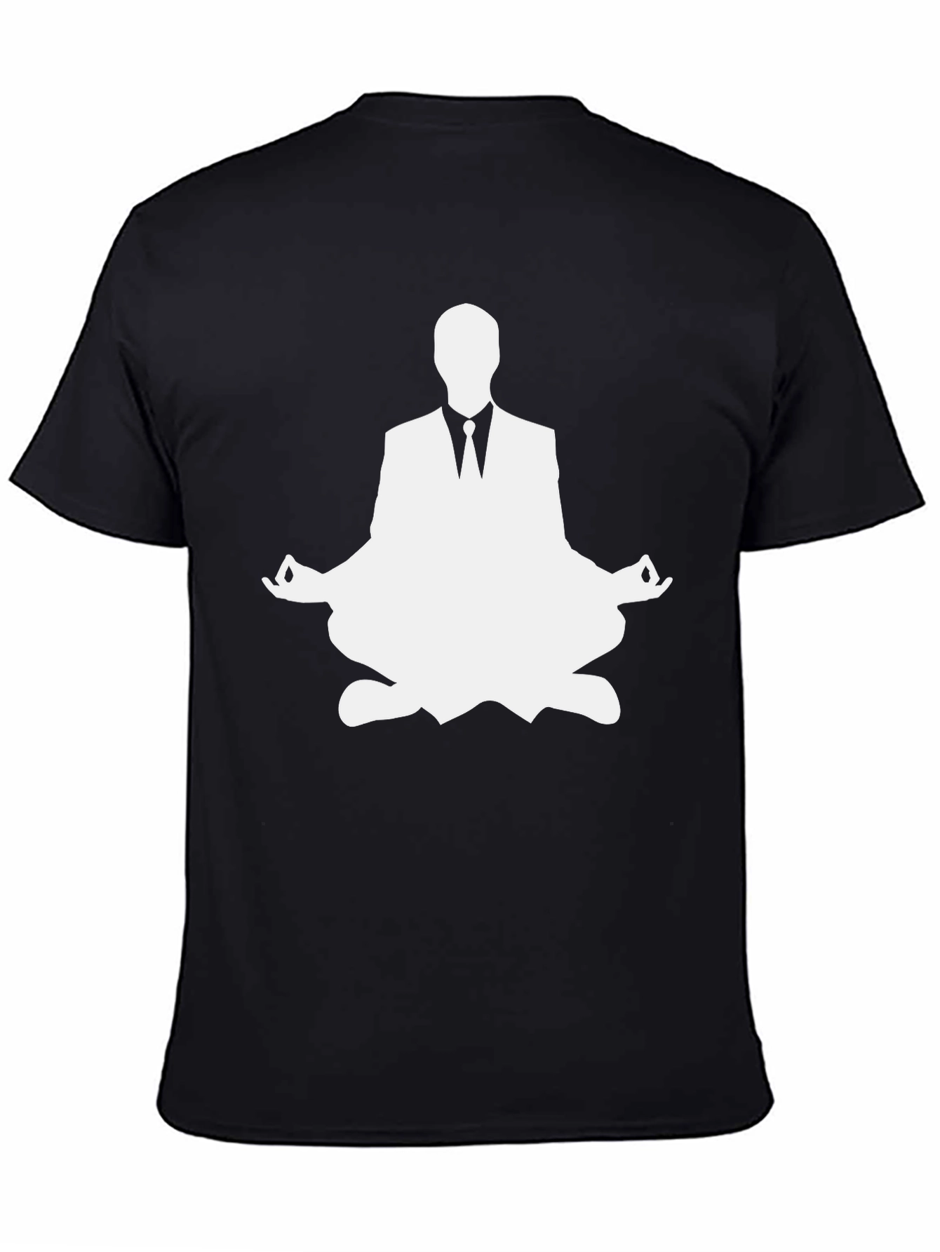 Meditating Business Man Graphic Tee - Black Cotton T-Shirt