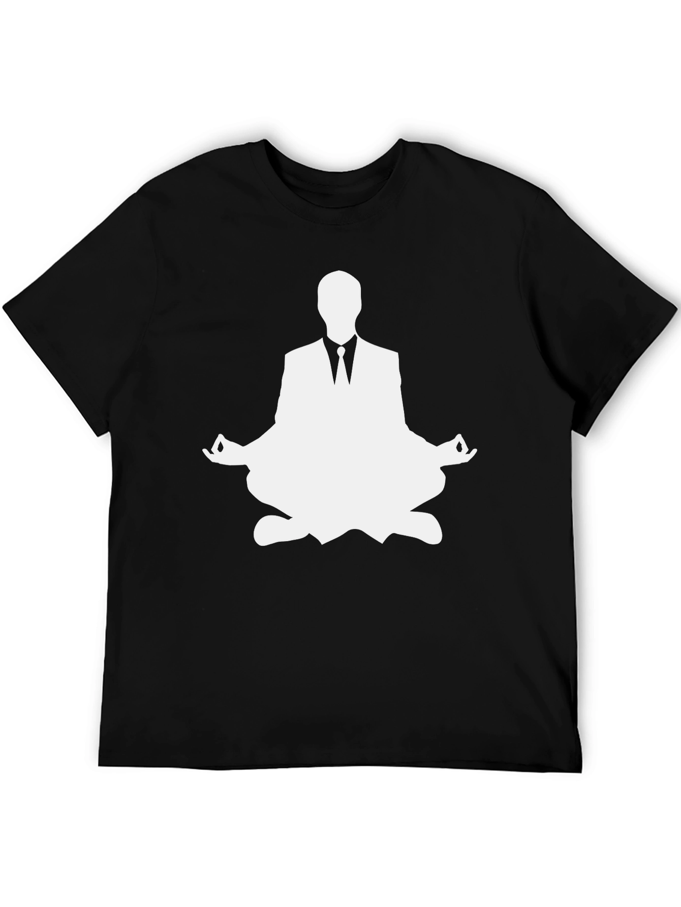 Meditating Business Man Graphic Tee - Black Cotton T-Shirt