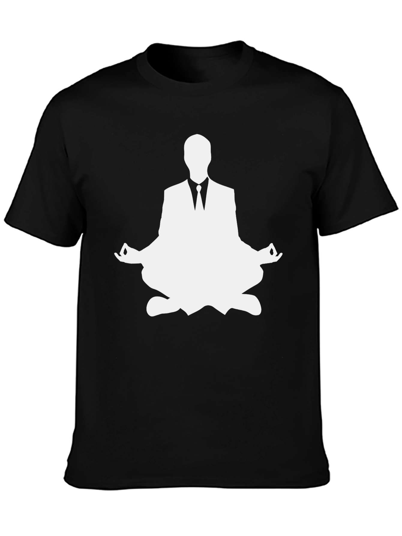 Meditating Business Man Graphic Tee - Black Cotton T-Shirt