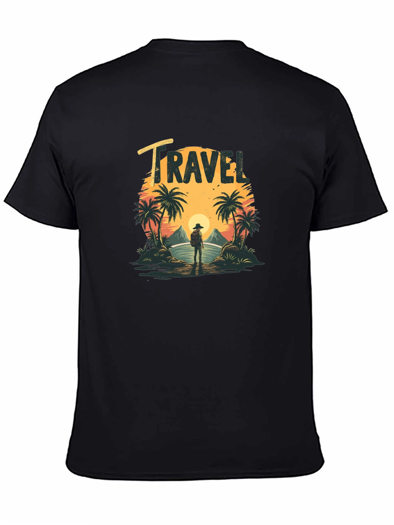Travel T-Shirt: Tropical Island Sunset Design