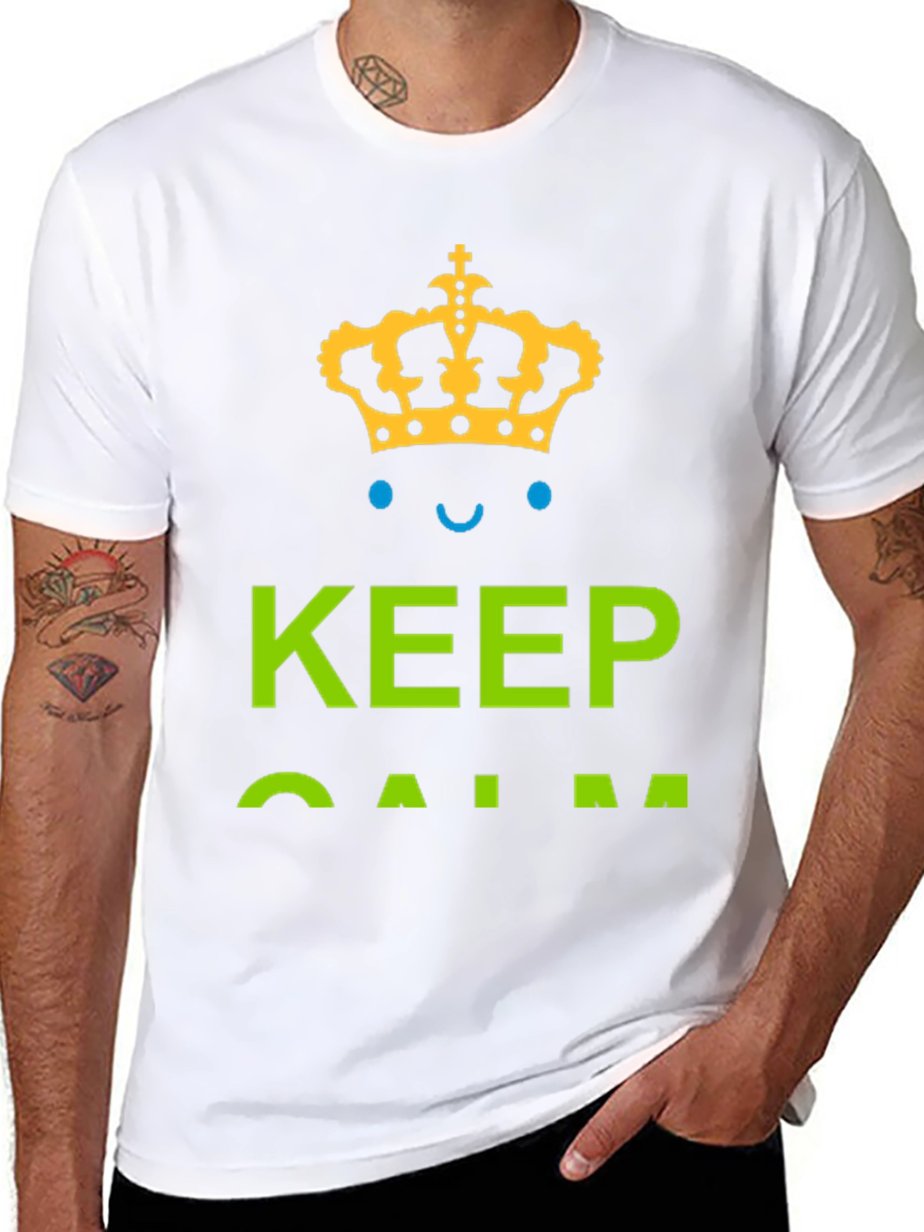 Keep Calm Graphic Tee - Black Cotton T-Shirt