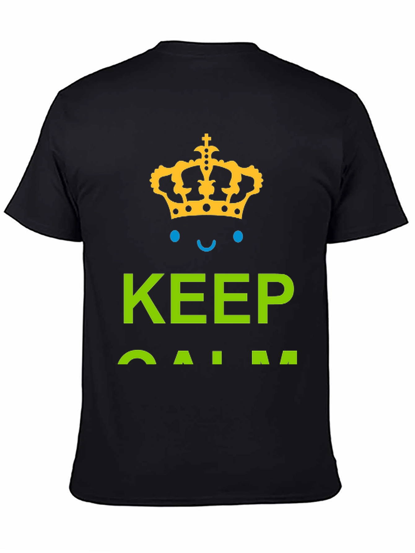 Keep Calm Graphic Tee - Black Cotton T-Shirt