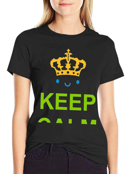 Keep Calm Graphic Tee - Black Cotton T-Shirt